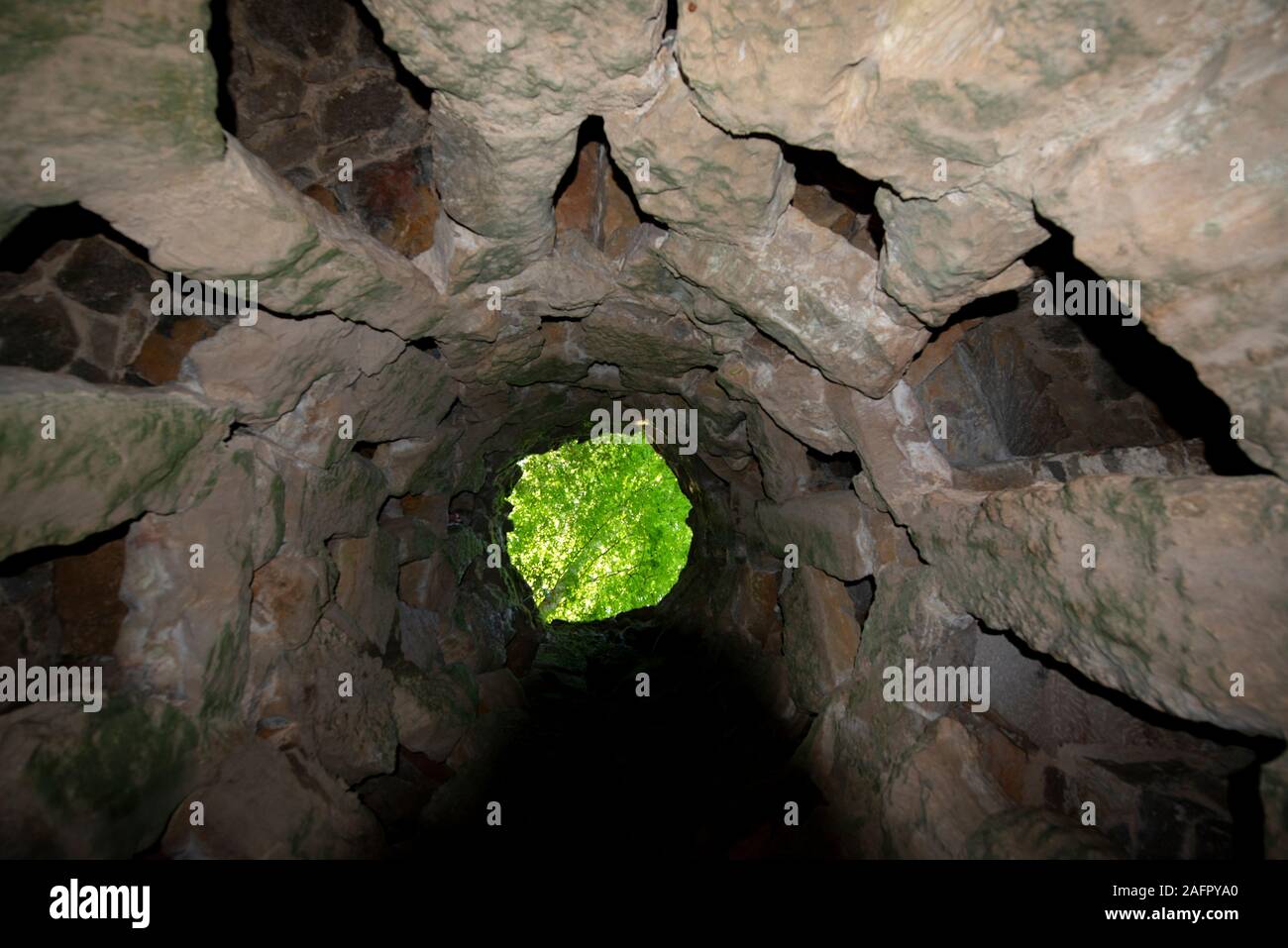 Scale ben iniziatico, Quinta da Regaleira, Sintra Lisboa, Portogallo, Europa Foto Stock