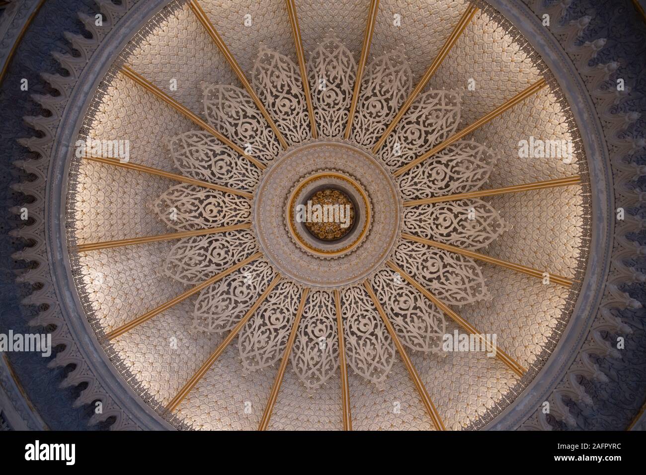 Soffitto, Palazzo di Monserrate, Sintra Lisboa, Portogallo, Europa Foto Stock