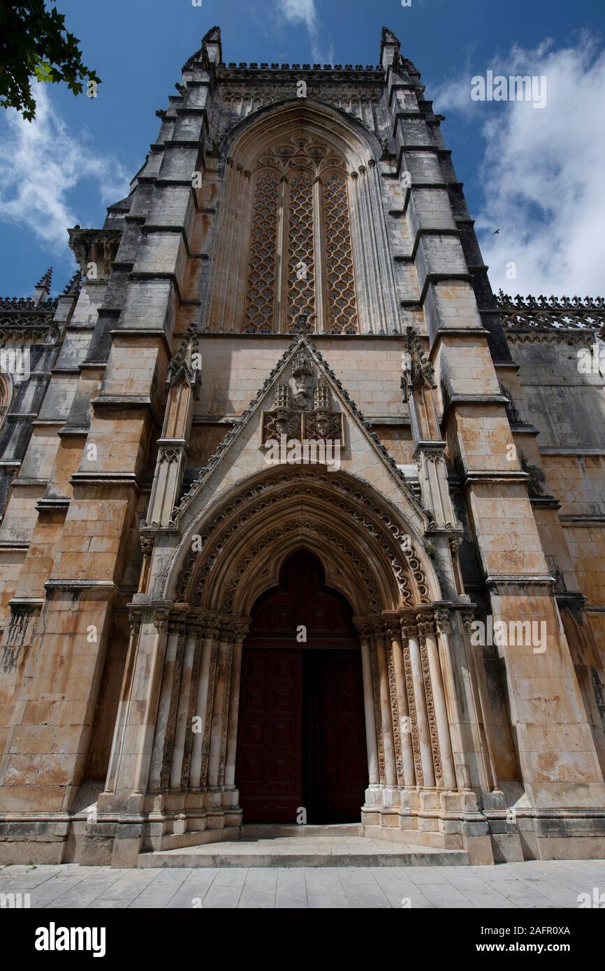 Porta, Monastero di Batalha, Batalha, Leiria, Centro regione, Portogallo, Europa Foto Stock
