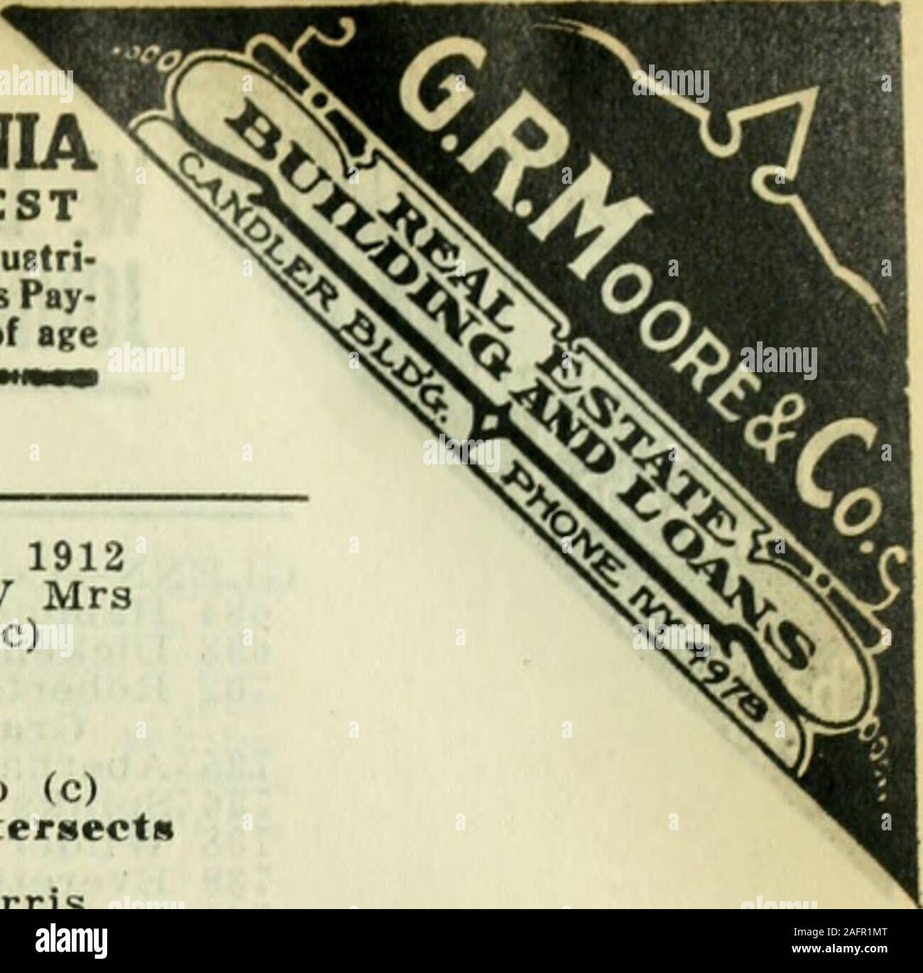 . Atlanta City Directory. c) 487 Piper Martha (c) 489 Cummings Jefferson (c)Fraser interseca 503 Tanner Emory (c) 504 Può John (c) 505 Freeman James (c) 506 Howard Marriah (c) interseca Reed508 Segatori Flonnie (c) 511 Johnson Hattie (c) 512 vacante entro il 19 settembre 1912 513 Dollie Mitchell (c) 514 vacante entro il 19 settembre 1912 514 persone George (c) 515 Middlebrooks Walter (c)517 Lester Mosè (c) 519 Brawner John (c)521 Epps Iverson (c) Terry interseca 532 Grogans Anna (c) 533 Williams William (c)535 Anderson Elia (c)537 Doke Clarence 541 Chapman William (c)Martin IntersectsConway posto conclude570 Estell Cox Foto Stock