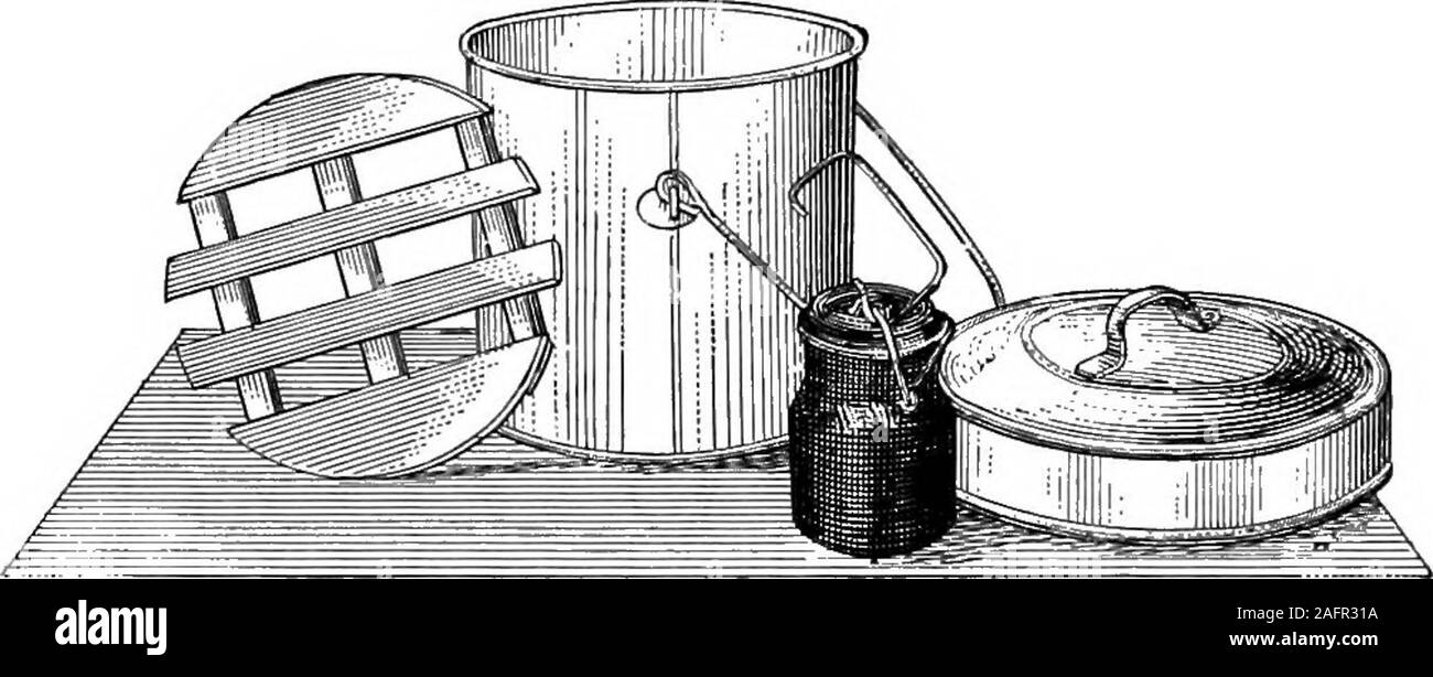 . Cibo; la sua composizione e di preparazione di un libro di testo per le classi in casa della scienza. Nord e WesternStates. Da freddo-pack si intende che il cooledproduct crudo è confezionato in vasetti caldi e coperto con il liquido caldo di * Secondo una dichiarazione dato fuori dall'Ufficio di presidenza di chimica di theUnited membri del dipartimento dell'agricoltura il pericolo del cibo poisoningknown come botulismo è eliminato mediante ebollizione il contenuto della lattina per a pochi minuti prima di mangiare. Il Bacillus Botulinus e il veleno whichit produce vengono distrutti da questo trattamento. 158 cibo di qualche tipo. Il vaso viene quindi parzialmente la guarnizione Foto Stock