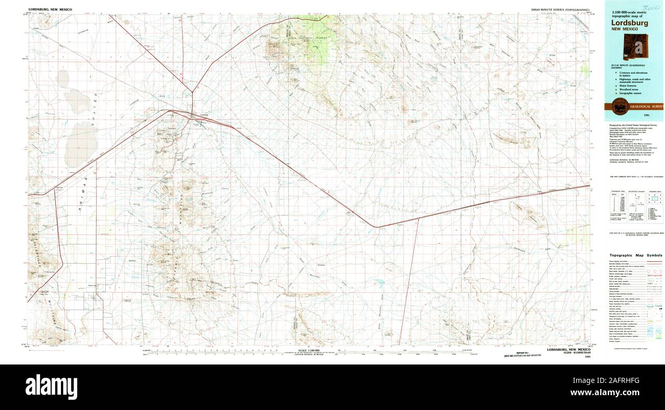 Mappa di lordsburg, nuovo messico immagini e fotografie stock ad alta