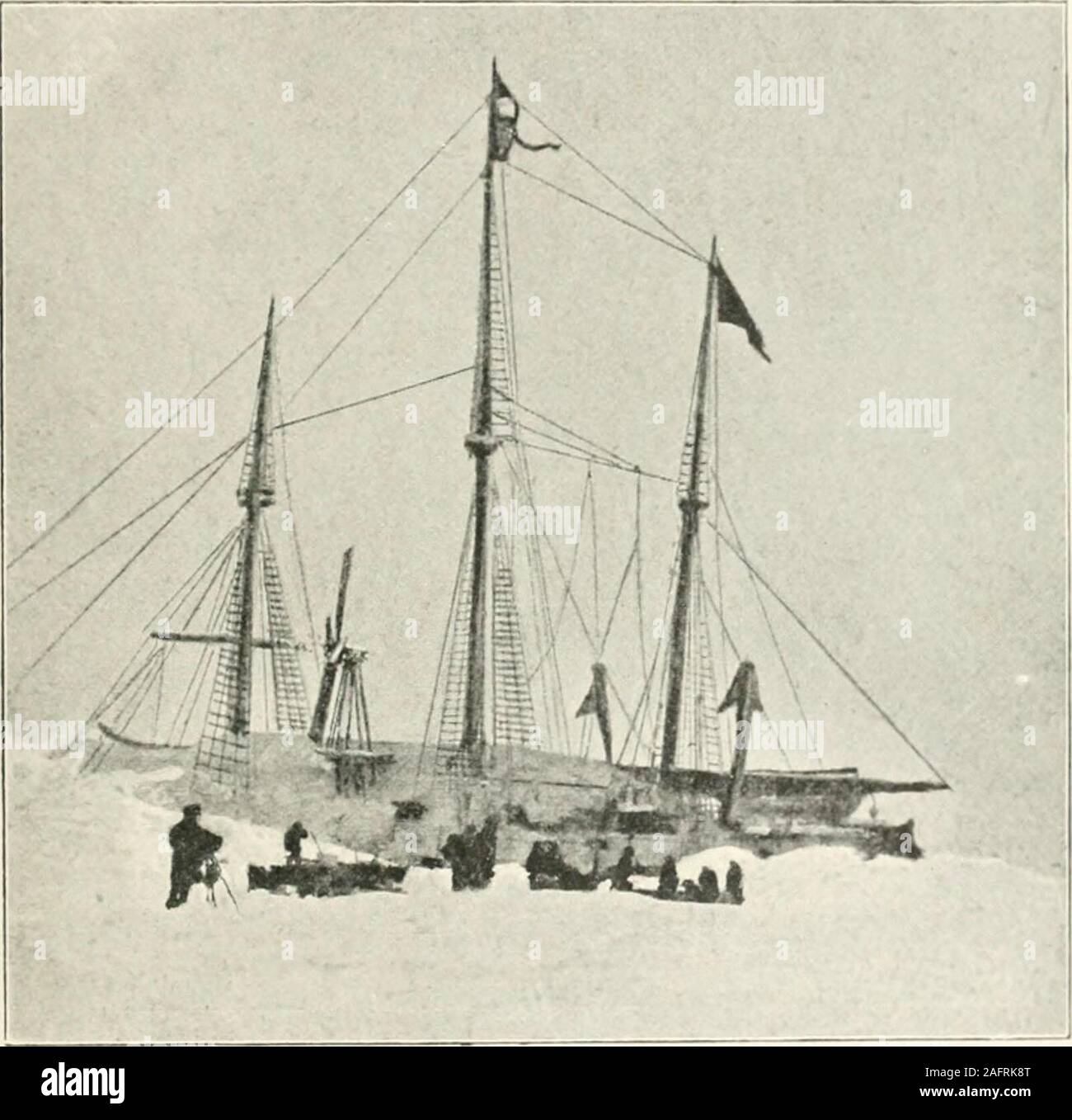 . Con Nansen nel nord; un record del Fram spedizione in 1893-96. -. Il 25 gennaio ero in attesa con Nansen,ottenere il nostro ski pronto. Il tempo era chiaro; thestreak di luce all'orizzonte nel sud a mezzogiorno,che annuncia l'approccio del giorno, è stato graduallygrowing più grande. Abbiamo avuto ora combattuto attraverso theworst parte della notte artica. La temperatura wasdown a 58 gradi sotto zero. Abbiamo avuto quasi nessun vento. Un negozio freddo m;] ma Pctterson profetizzavo afi,ain. Il nostro carpentersshop era in attesa; essa fu senza dubbio la più fredda nel mondo, temperatura llie essendo 36° di brina. Su Februa Foto Stock