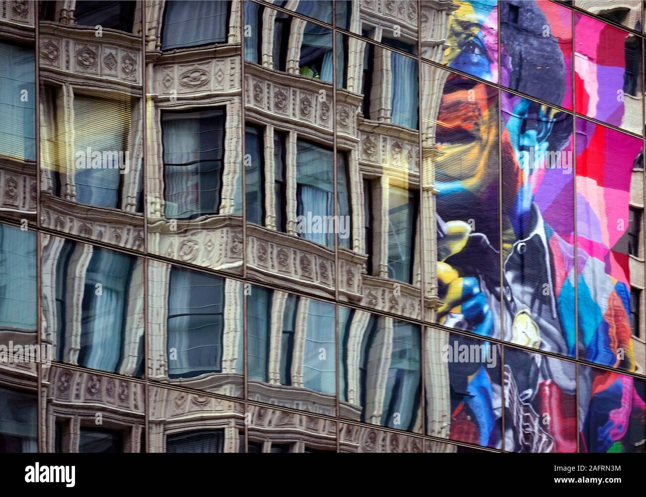 Riassunto delle acque fangose nella costruzione di Chicago Illinois Foto Stock