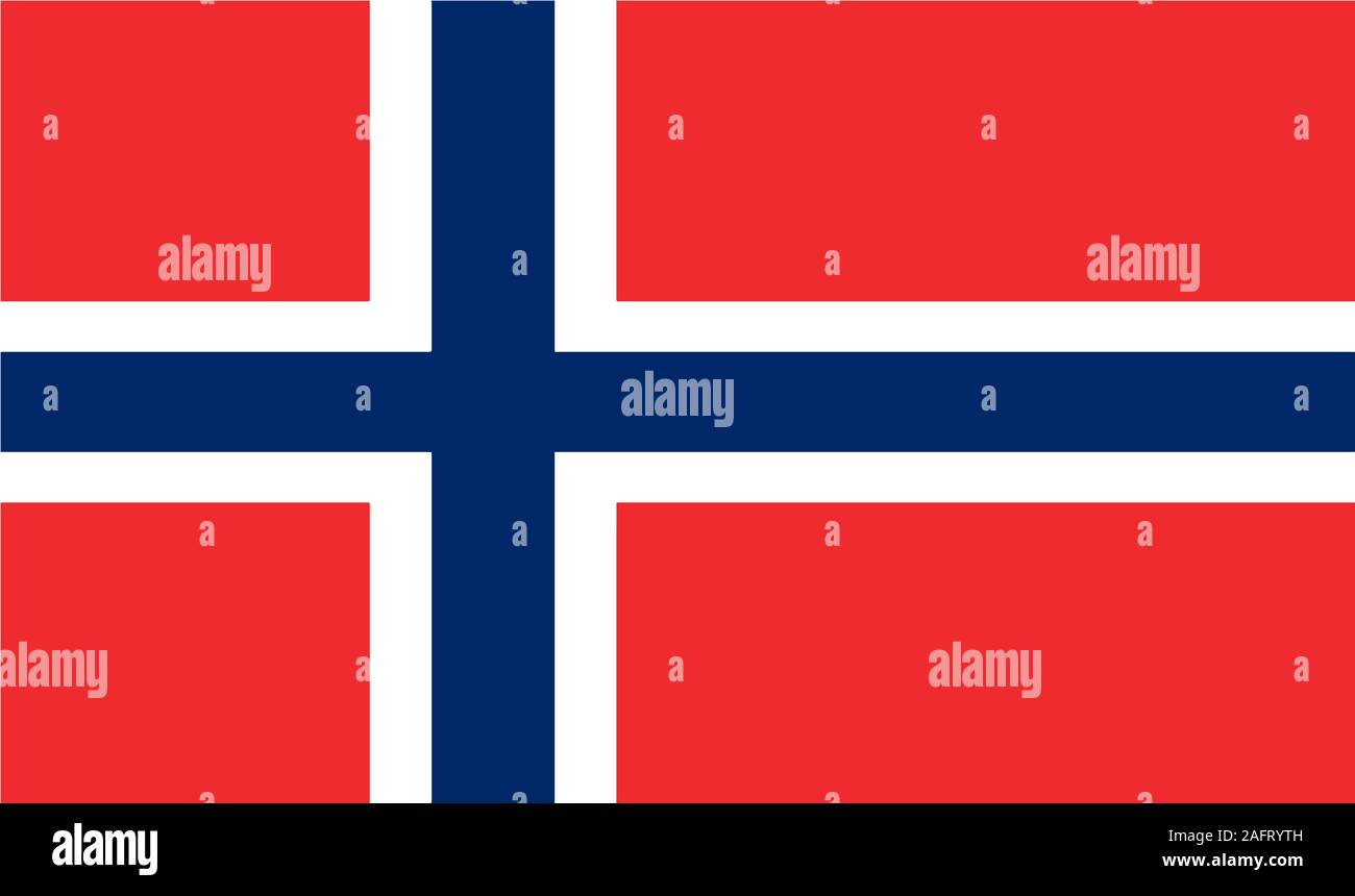 Bandiera della Norvegia. Bandiera Ufficiale della Norvegia. Illustrazione Vettoriale. Illustrazione Vettoriale