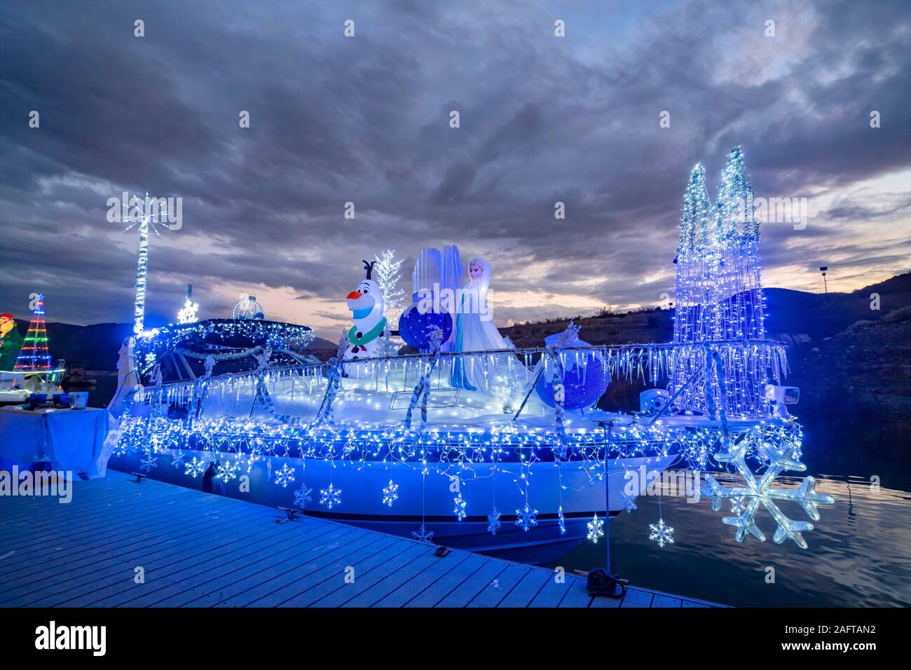 Las Vegas, 14 dic: Natale in barca di concorrenza Callville Bay Resort & Marina sul dicembre 14, 2019 a Las Vegas, Nevada Foto Stock