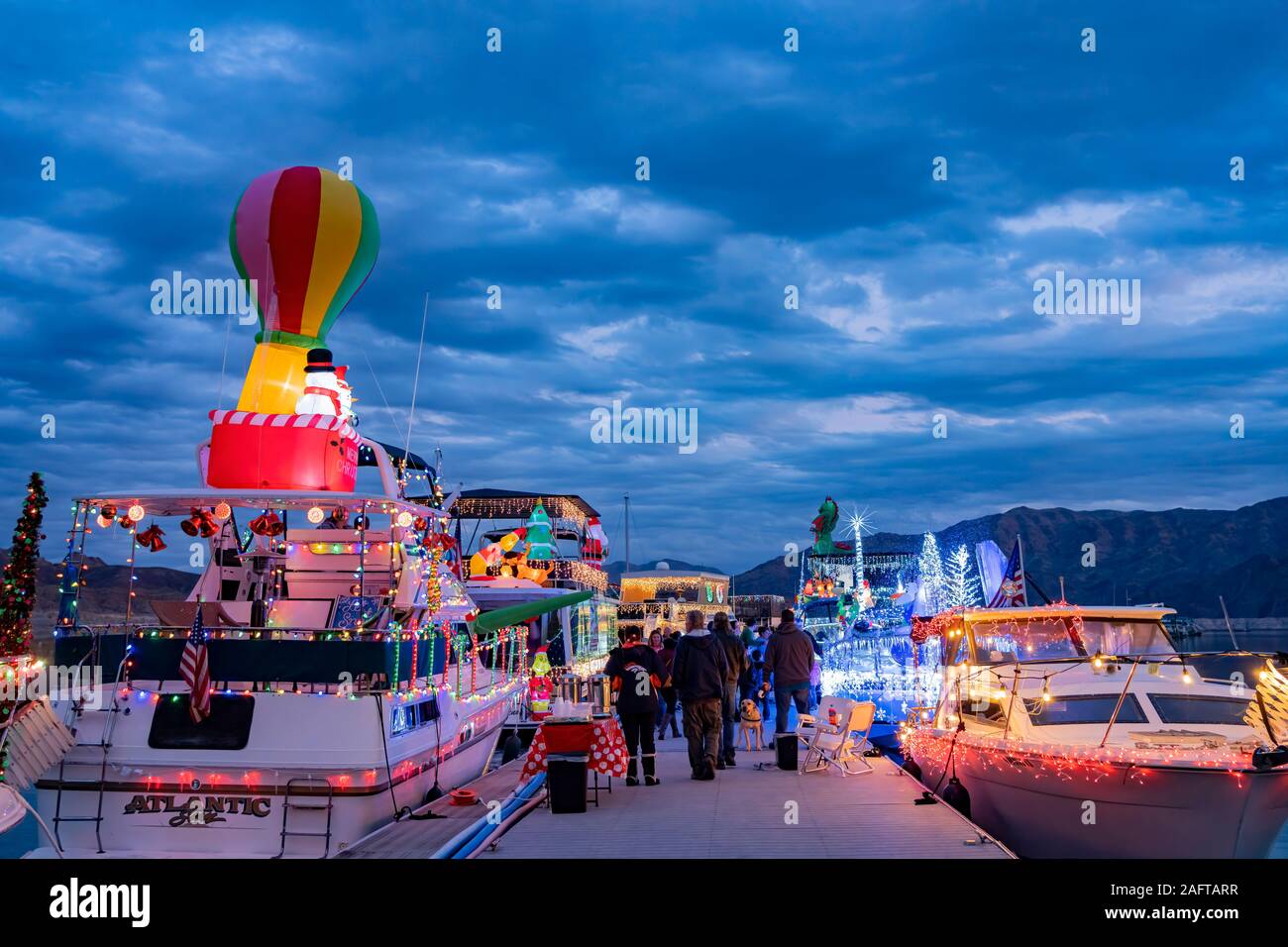 Las Vegas, 14 dic: Natale in barca di concorrenza Callville Bay Resort & Marina sul dicembre 14, 2019 a Las Vegas, Nevada Foto Stock