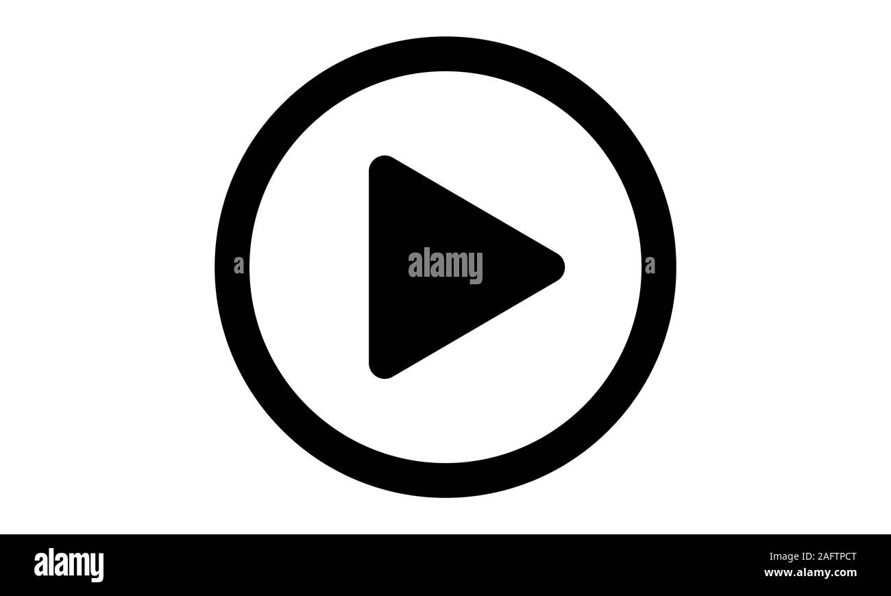 Icona Riproduci. Linea di icona di stile design. UI. Illustrazione dell'icona Riproduci. Pittogramma isolato su bianco. Pronto per l'uso nella progettazione web, applicazioni software, stampare Illustrazione Vettoriale