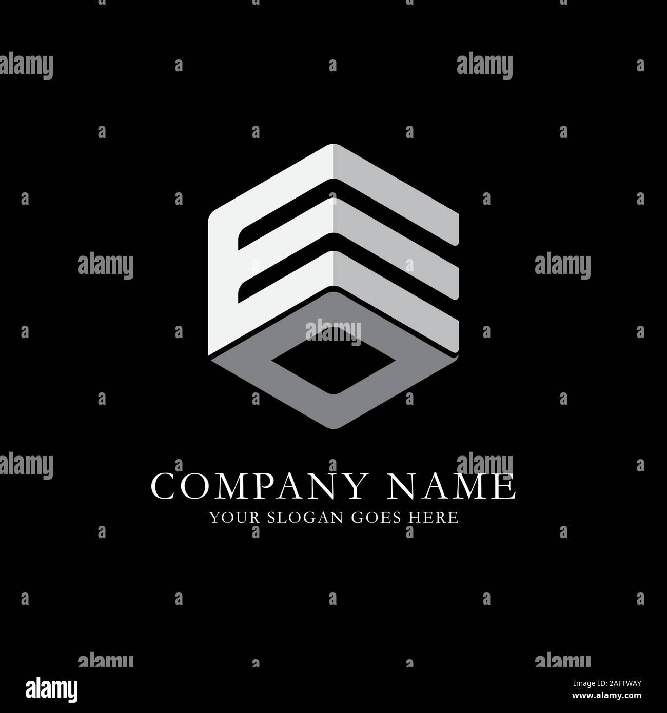 ED lettera iniziale Logo ispirazione, E e D combinazione vettore logo con idea esagonale Illustrazione Vettoriale