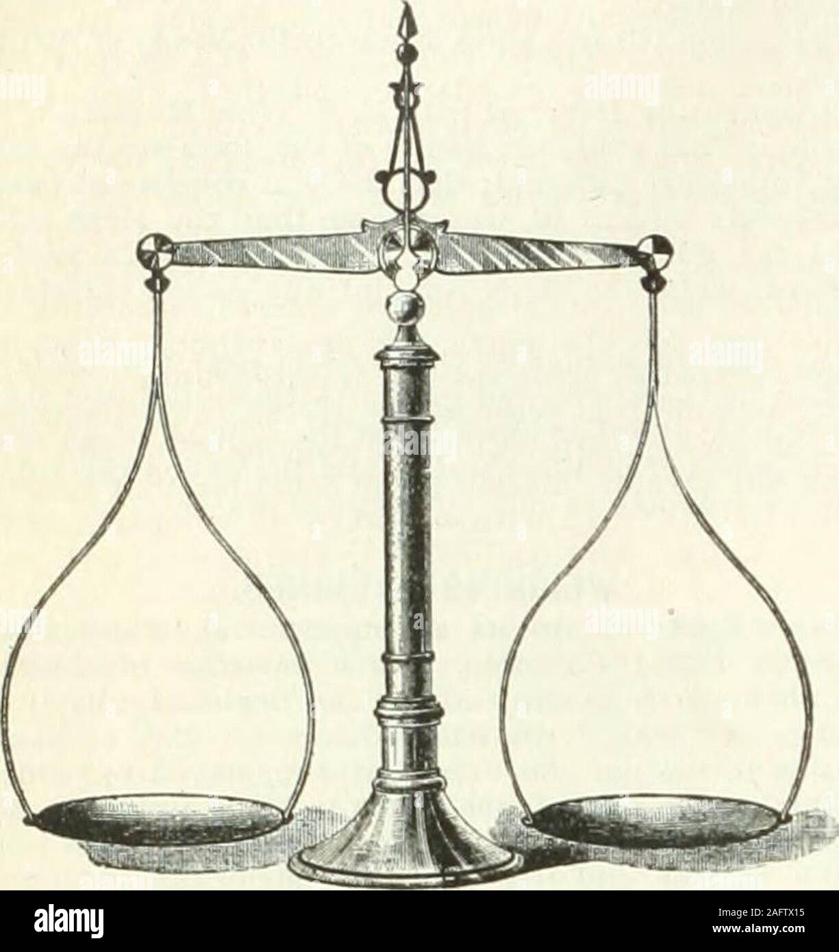 . Il settore farmaceutico era. m-premuto o prorogato dal carico. Il fascio o la leva saldi.L idea fondamentale del fascio o della leva Balanceis che di un inflessibile bar sostenuto orizzontalmente su un 664 l'epoca farmaceutica. [5 Maggio 1898. fulcro e libero di oscillare senza attrito. L'o-dinary metodo di w ighing è per collocare la sostanza nella teglia su una estremità della trave e ad aggiungere pesi di thepan all'altra estremità della trave di equilibrio fino a quando non viene nuovamente memorizzata. Questa disposizione del fascio in modo tale che il ful-crum o punto di supporto è tra i pesi e thearticle per essere pesato, è che cosa è t Foto Stock