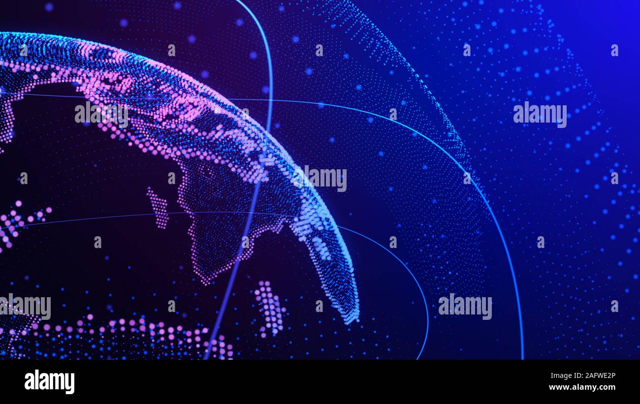 Concetto di rete, di comunicazione di internet. 3d'illustrazione. Foto Stock