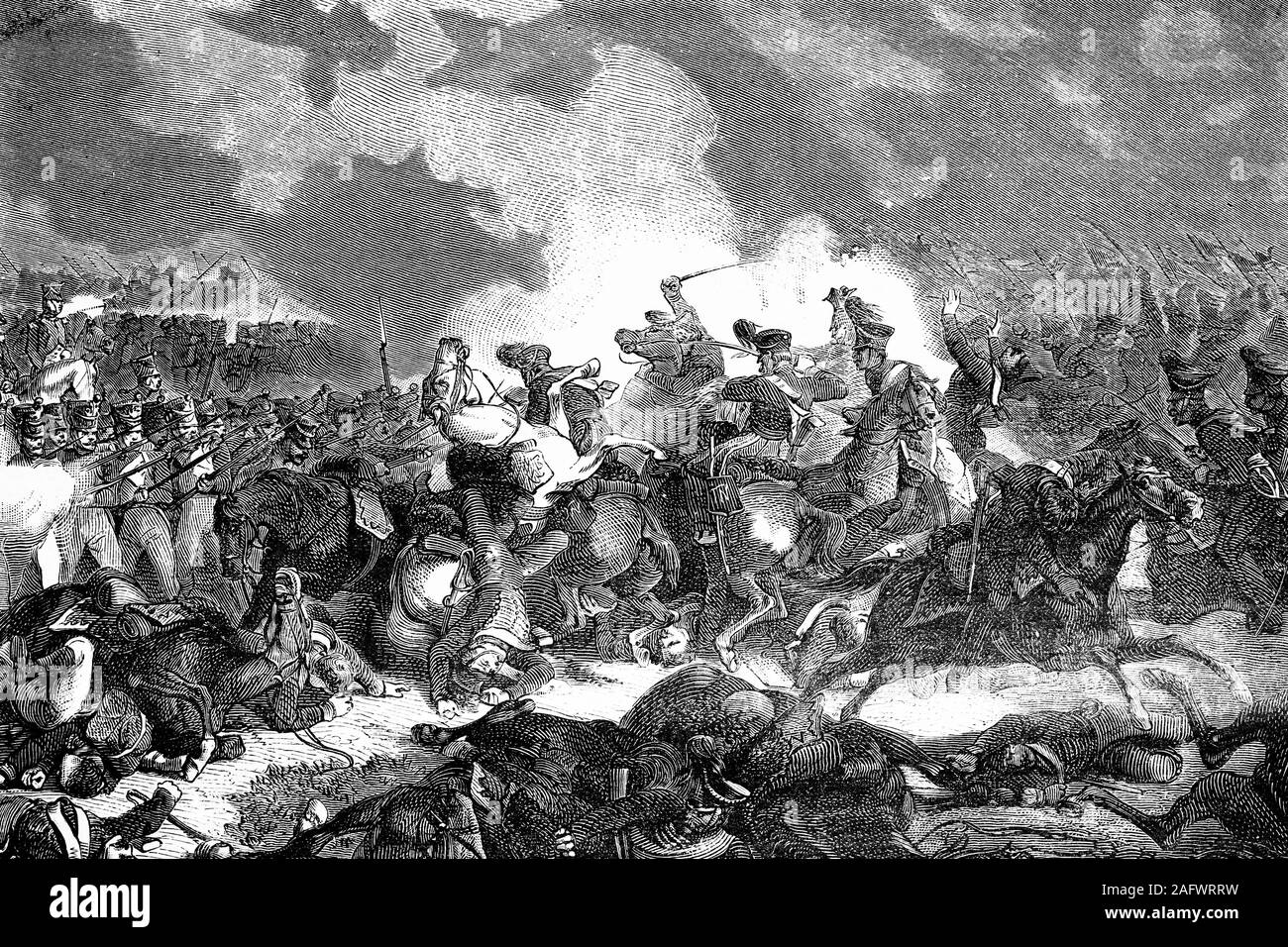 Battaglia di Bautzen. La guerra della sesta coalizione. 20th-21th maggio 1813. Vittoria francese. Illustrazione di antiquariato. 1890. Foto Stock