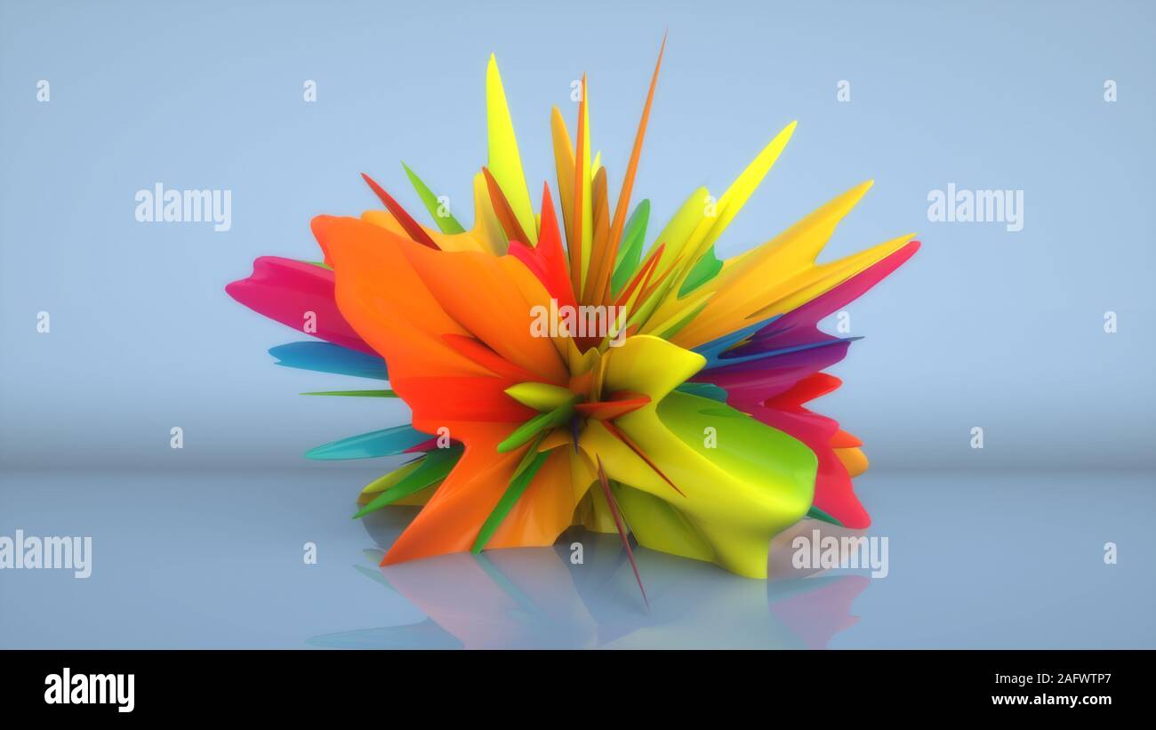 3D render. Scultura astratta sfondo Foto Stock