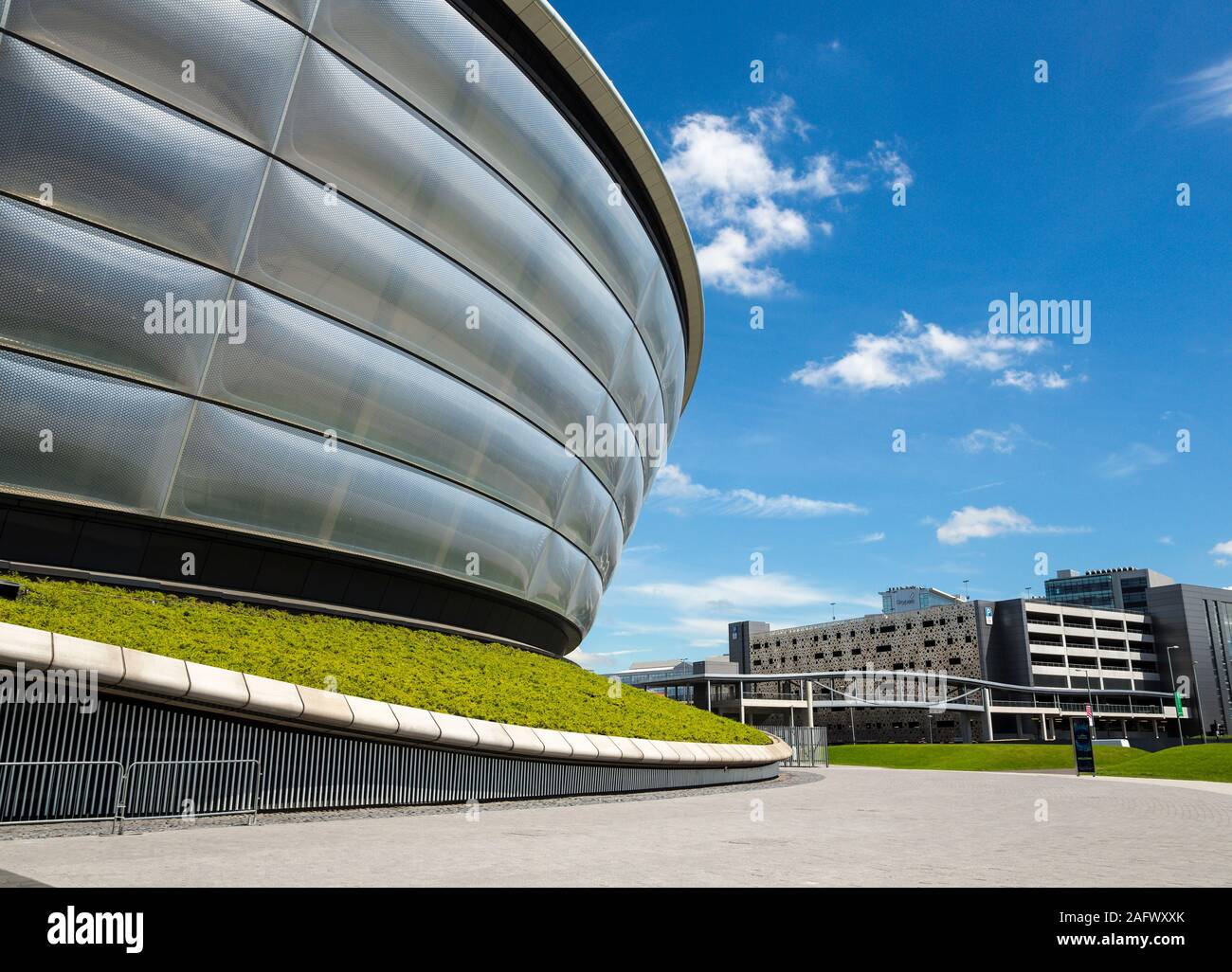 Dettaglio dei secc idro concert hall di Glasgow, Scozia Foto Stock