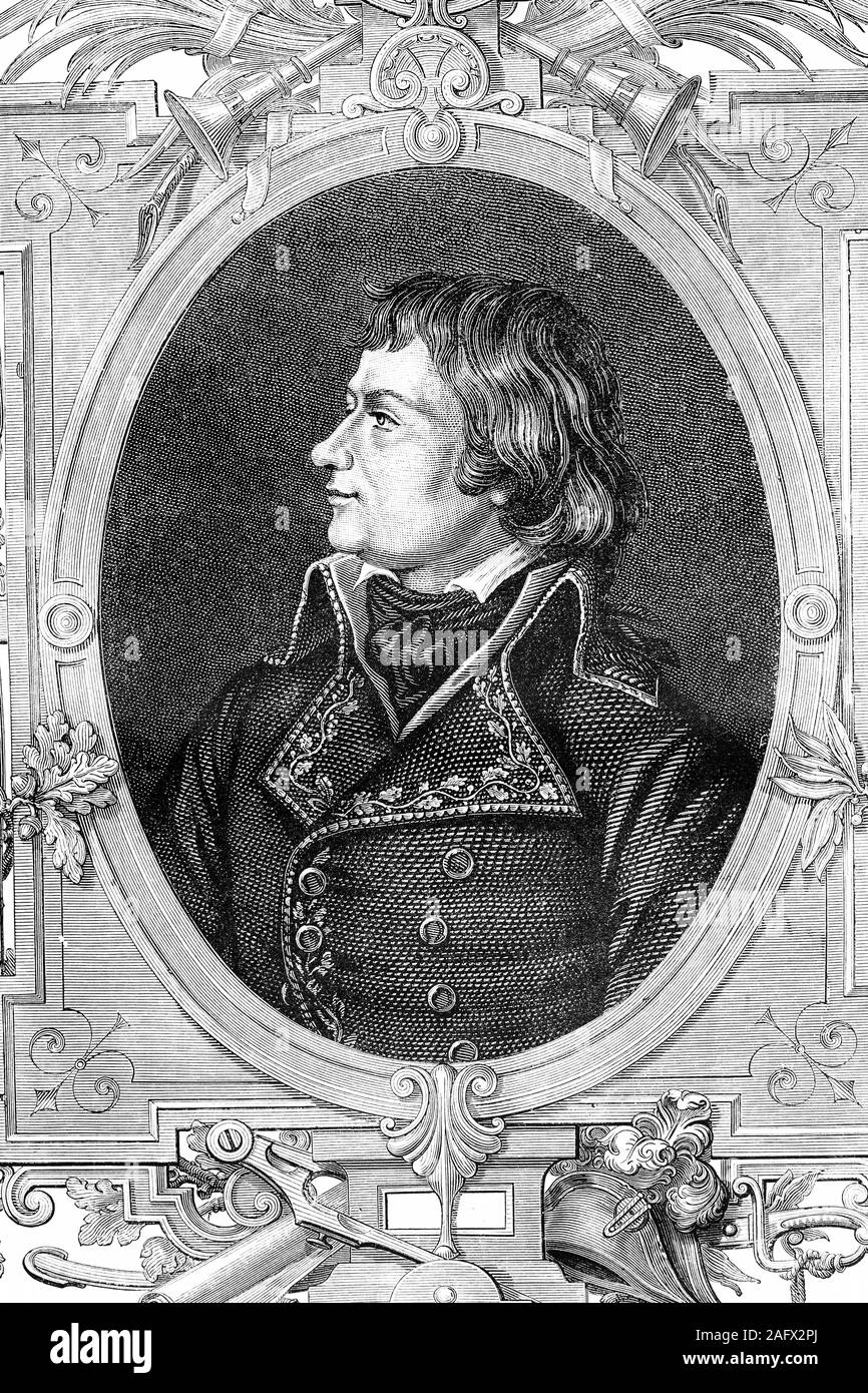 Laurent de Gouvion Saint-Zir. Il maresciallo di Francia e marchese. Il francese guerre rivoluzionarie. 1764-1830. Illustrazione di antiquariato. 1890. Foto Stock