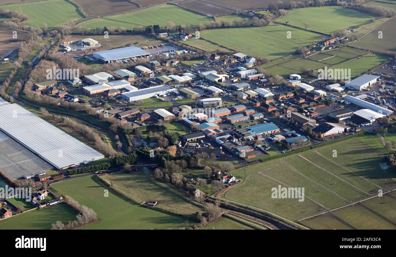 Vista aerea di Stokesley Business Park vicino a Middlesbrough, Regno Unito Foto Stock
