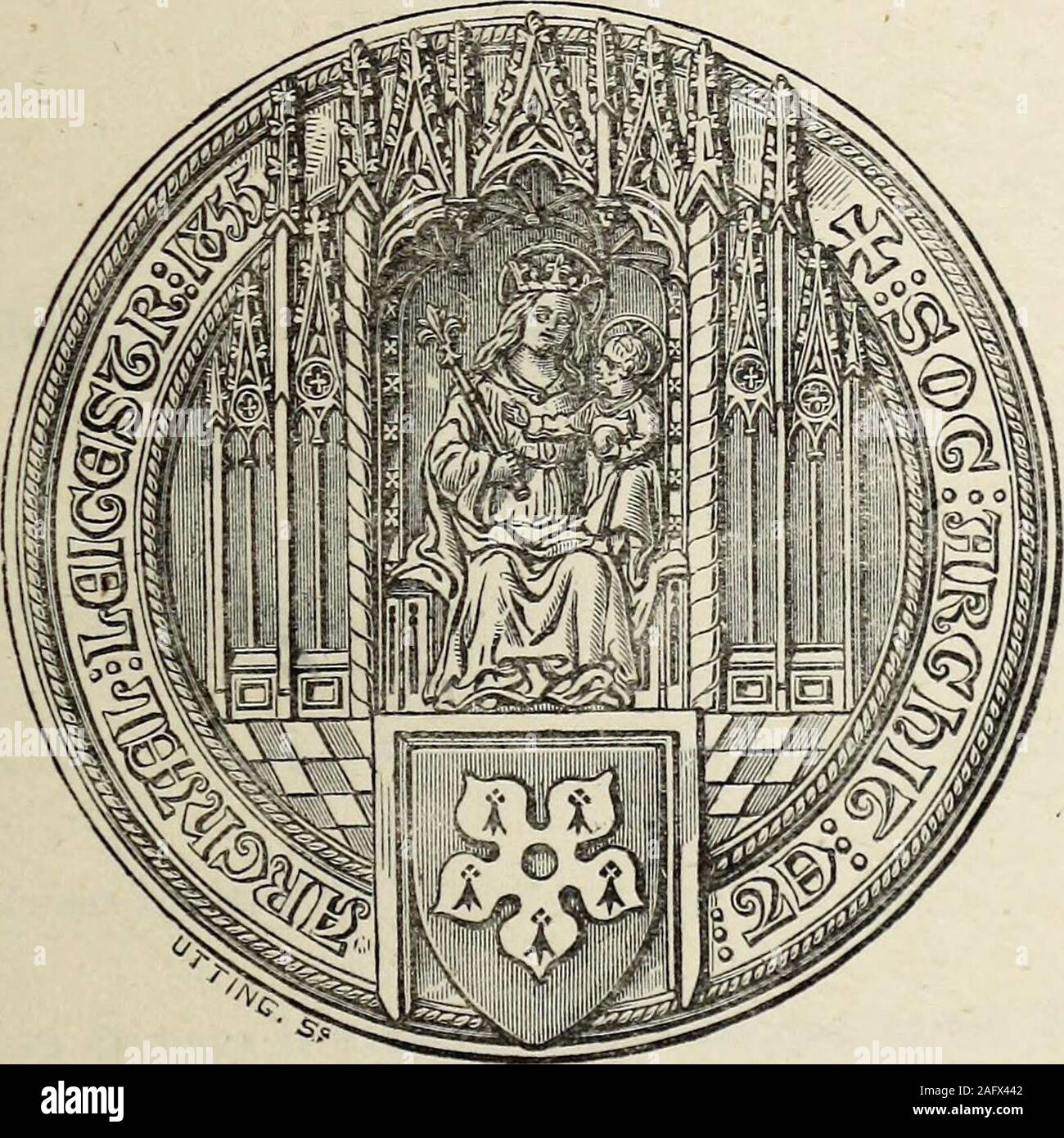 . Le transazioni del Leicestershire architettonico e Società Archeologica. LEICESTER:SAMUEL CLARKE, 5, GATE GALLOWTREE.1880. Prezzo di tre scellini e Sixpence.Ho se inviate per errore ad essere restituito al Sig. Samuel Clarke,5, Gallowtree Gate, Leicester. Ho genealogia raccolta, le transazioni del LEICESTEKSHIEE Etiir architettonico %xtmb$tA società. VOL. V. - P e T II.. LEICESTER:SAMUEL CLARKE, 5, GATE GALLOWTREE.1880. I contenuti, riunione annuale, 28 gennaio 1878 .Saint Albans Abbey, dal sig. James Neale, F.S.A.pubblica riunione serale quattro periodi di architettura gotica a S. Albans Abbey, byMr. Foto Stock