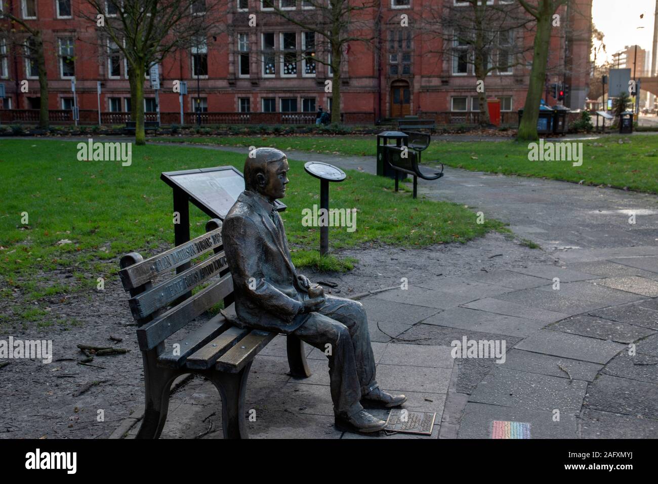 Alan Turing monumento commemorativo a Manchester Inghilterra 2019 Foto Stock