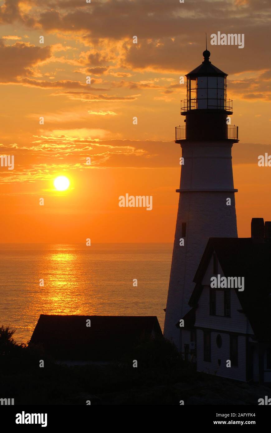 Sunrise a Portland Faro Faro Foto Stock