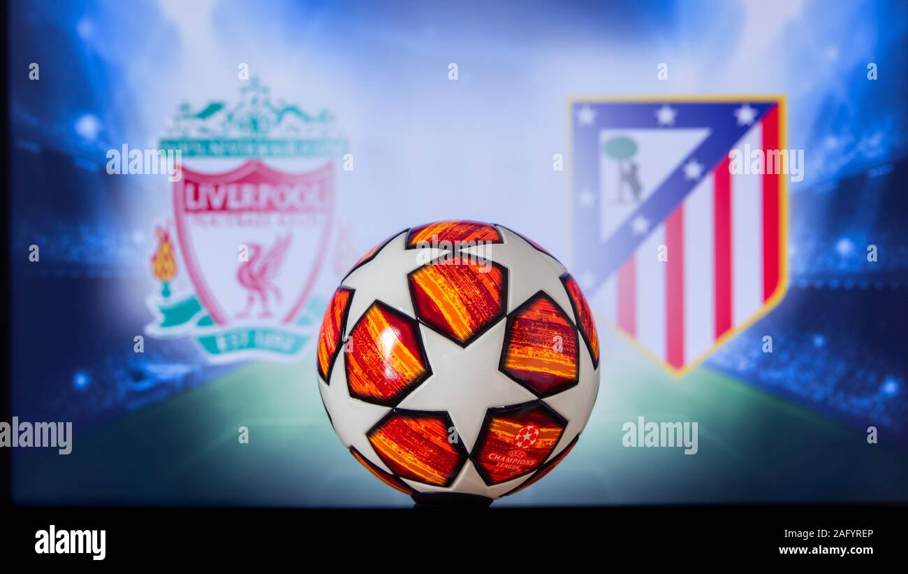 UEFA Champions League 2020, Round del 16 UCL calcio, stadio di knockout, playoff, ufficiale Adidas palla calcio 2020 Foto Stock