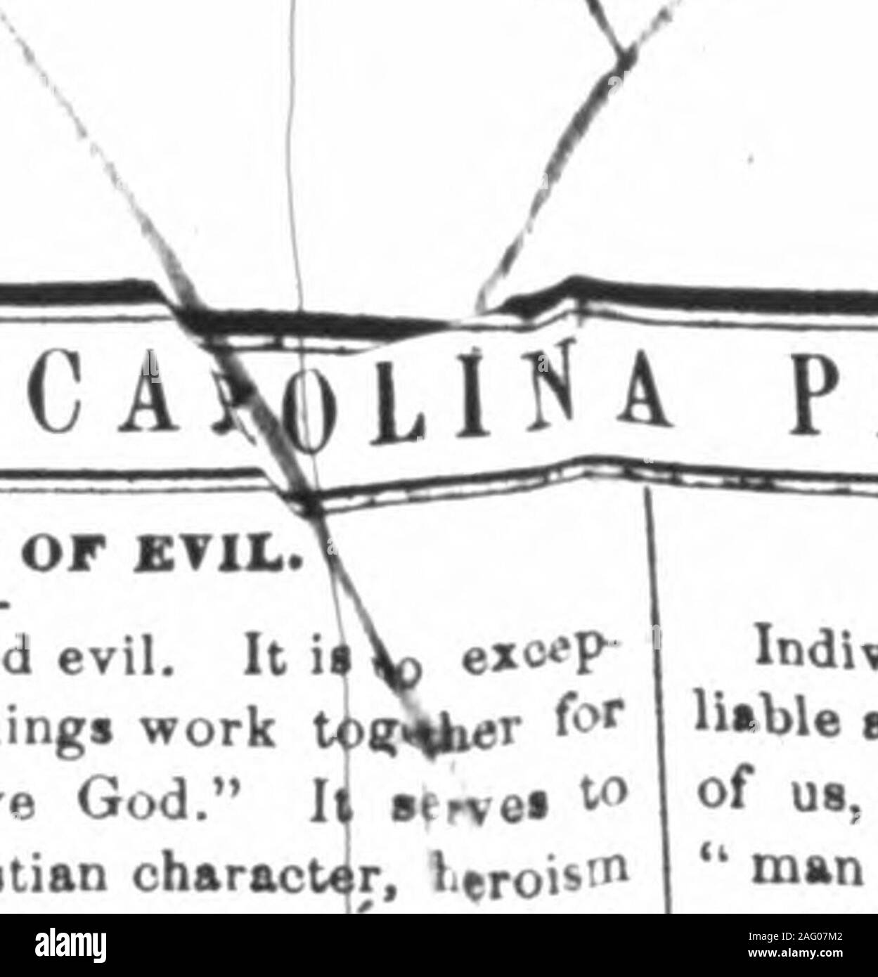 . Il North Carolina Presbyterian. ? C"n-abbiamo ftilter ki nostro con-. ^danoe di suocewl^G^, nella sua mtrci tod amore,^ mas consentita ^B^ soffrono molto *UsMy; apt!Jk" mmj aend^3ace. Non Maywe hopa che questo punto è praticamente raggiunto 1 riteniamo che ia; e con propertruat in Dio e un vigoroso impegno da parte nostra,•tVBts dimostrerà che Iddio affrettare theday della nostra liberazione completa ! Il gloryshall essere suoi. Childs Fibst Catbohism.-^y ** Luola^Salitbury, N. C. J. J. Bruntr, stampante.1862. • Buono fuori di etil. La guerra non è una pura male. Esso sizione U) la regola, tutte cose workgood per quelli che amano Dio. Idev Foto Stock