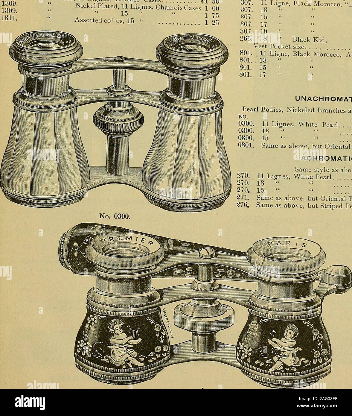 . Xx secolo catalogo delle forniture per orologiai, gioiellerie e parentado mestieri. 286.1309.1309.1311 n. 286. NON acromatico di OPERA bicchieri. D, , Japanned cime, rami e diapositive. ciascuno nero Marocco, 15 Lignes, cuoio casi $i ,50 nichelato, 11 Lignes, camosci casi 1 00 ^^ 1 75 Assoittd co^ls 15 X andare N° 307.307.307.307.307.866. No. 307. Obiettivi acromatici. Japanned Tops. Ciascuna. Il nero del Marocco, Lamiev fare...$2 00 ..! 2 25... 2 50... 3 00... 4 00capretto nero, formato tascabile 3 50 Ligne, Nero Marocco, alluminio 6 00 6 50 7 00 7 50 UNACHROMATIC. Corpi di perla, nichelato rami e Tops, diapositive dorato Foto Stock