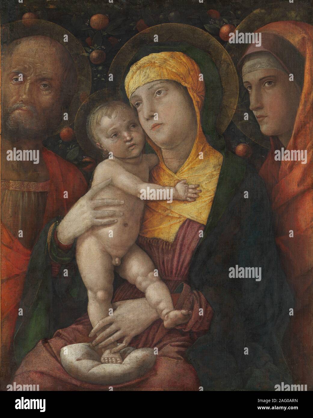 La Santa Famiglia con Santa Maria Maddalena, ca. 1495-1500. Foto Stock