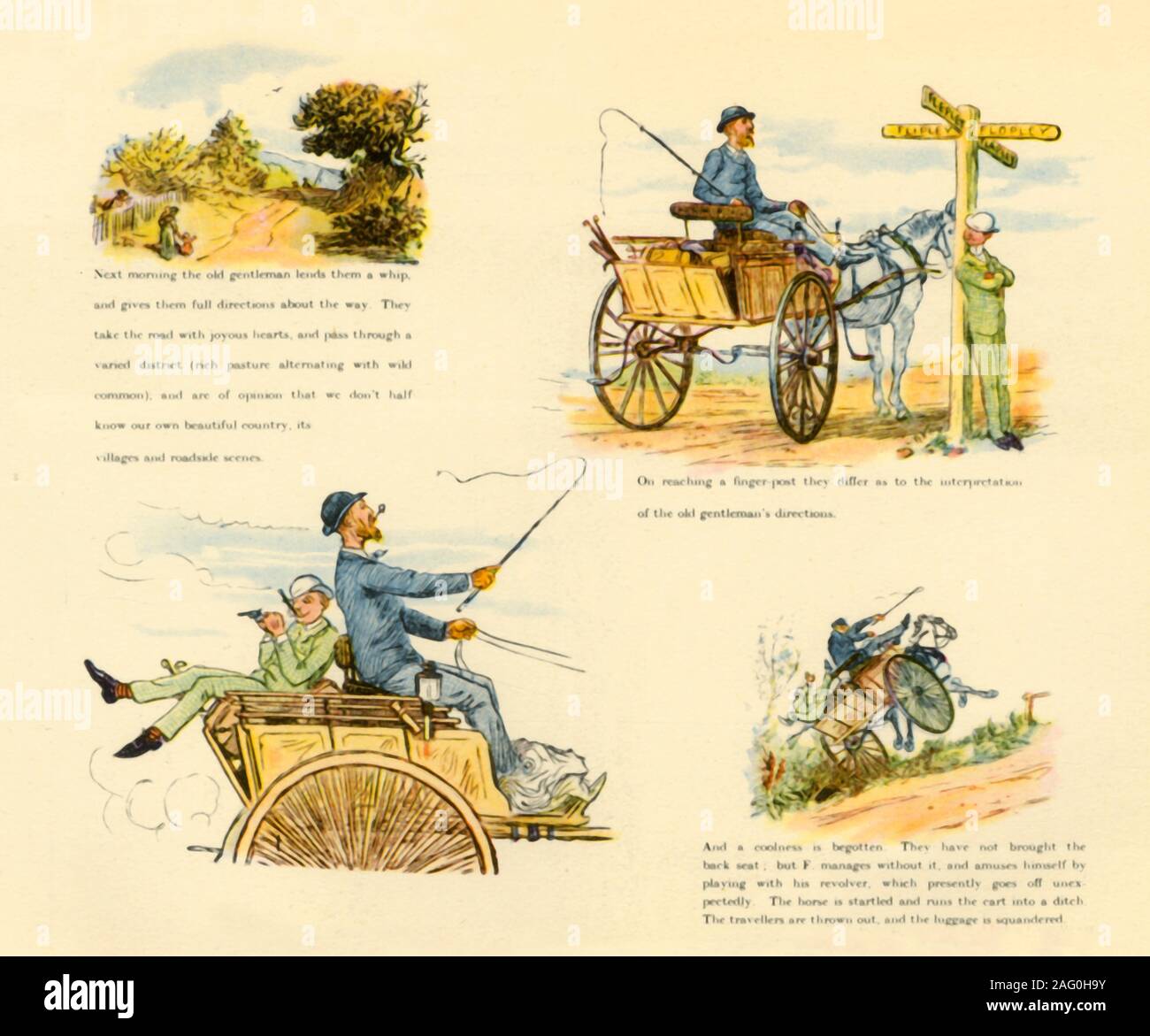 "Le strane avventure di un Dog-Cart', 1888, (1946). Illustrazione in "l'ultimo immagini grafiche". Pubblicato in "Inglese libri stampati", da Francis Meynell. [Collins, London, 1946] Foto Stock