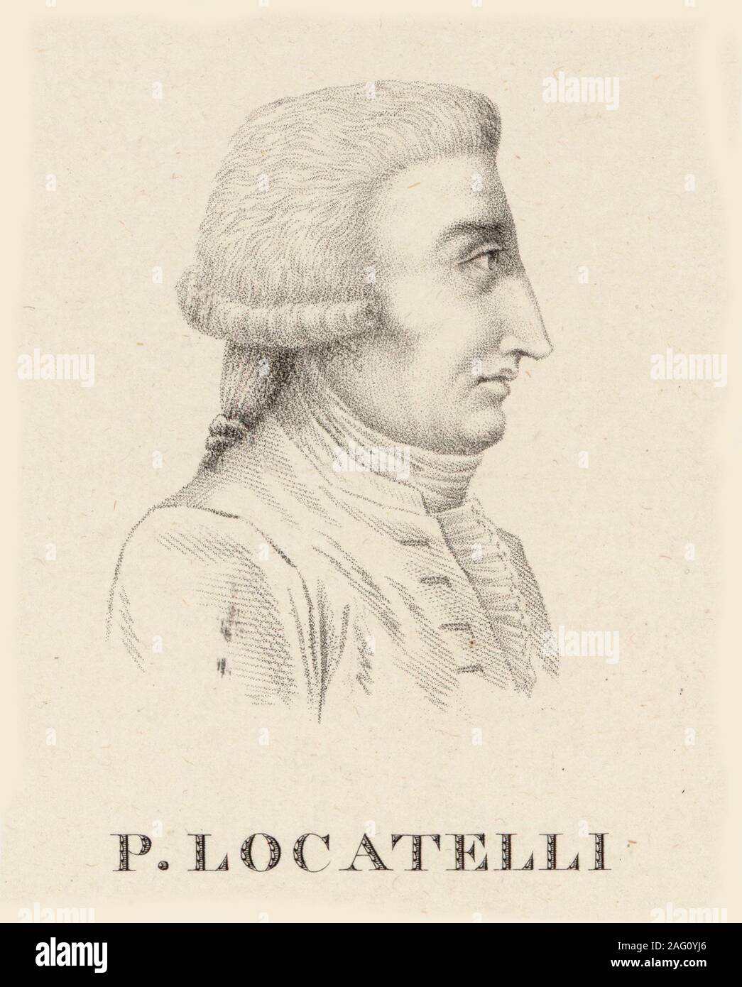 Ritratto del violinista e compositore Pietro Antonio Locatelli (1695-1764). Collezione privata. Foto Stock