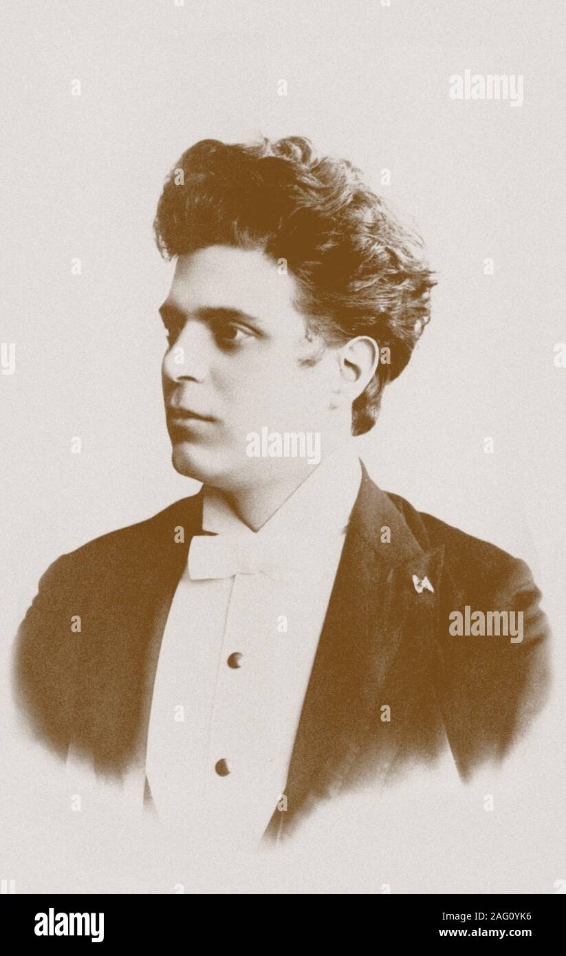 Ritratto del compositore Pietro Mascagni (1863-1945). Collezione privata. Foto Stock