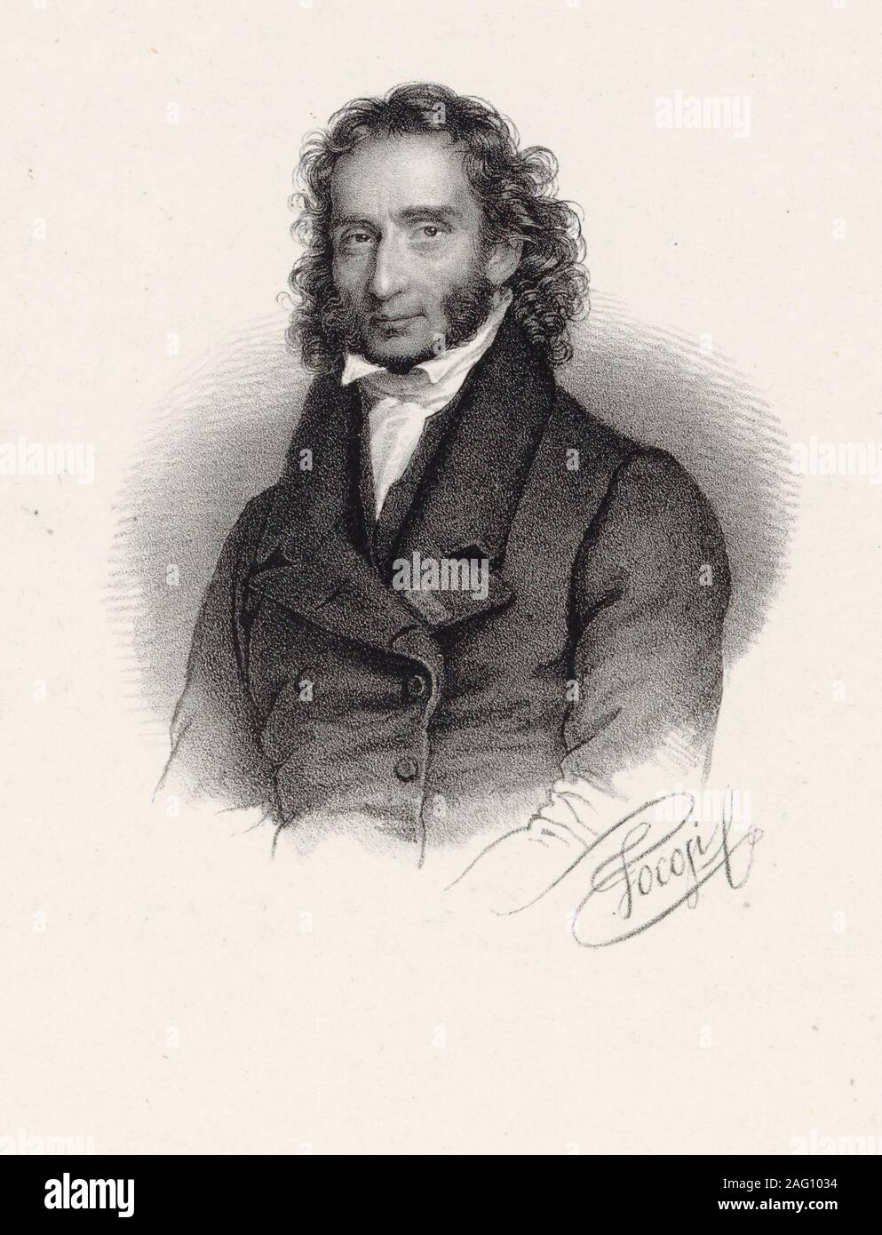 Ritratto di Niccol&#xf2; Paganini (1782-1840), 1830. Collezione privata. Foto Stock