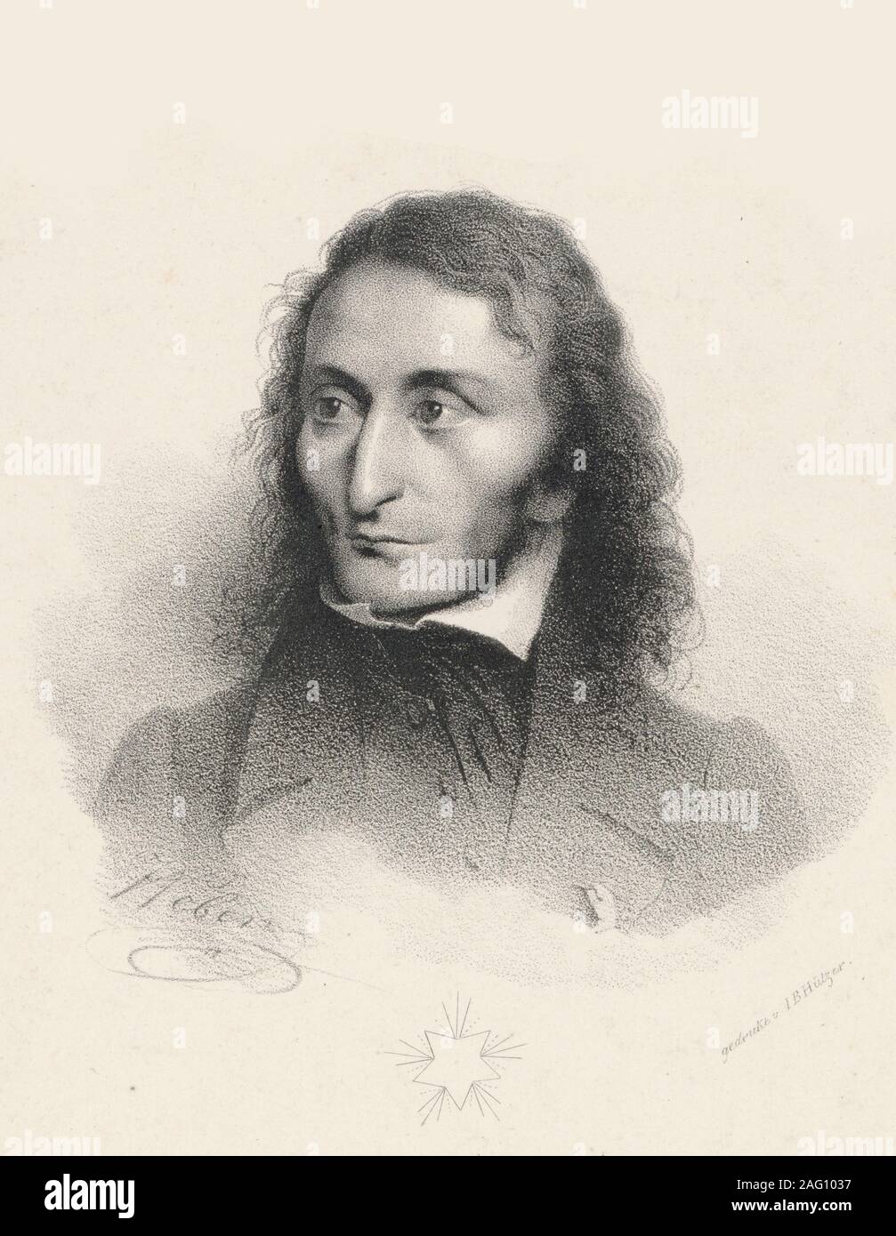 Ritratto di Niccol&#xf2; Paganini (1782-1840), 1827. Collezione privata. Foto Stock
