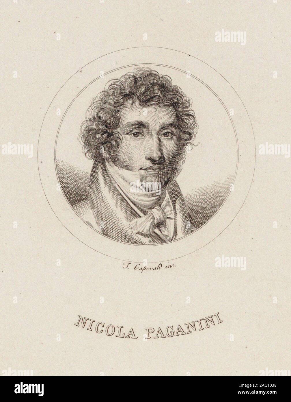Ritratto di Niccol&#xf2; Paganini (1782-1840), 1840. Collezione privata. Foto Stock