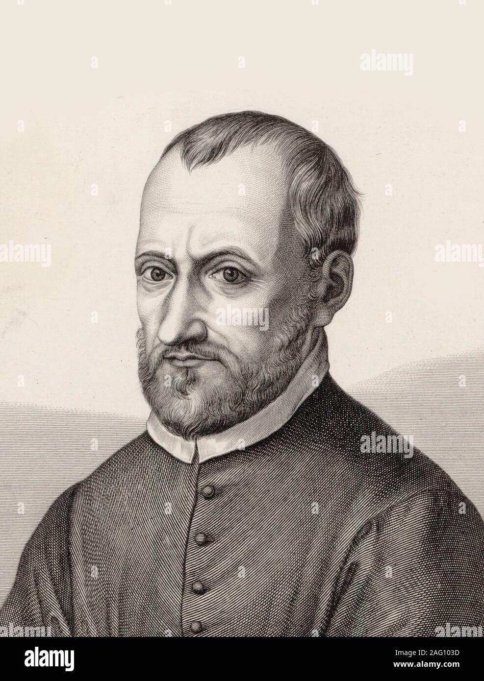 Ritratto del compositore Giovanni Pierluigi da Palestrina (1526-1594). Collezione privata. Foto Stock