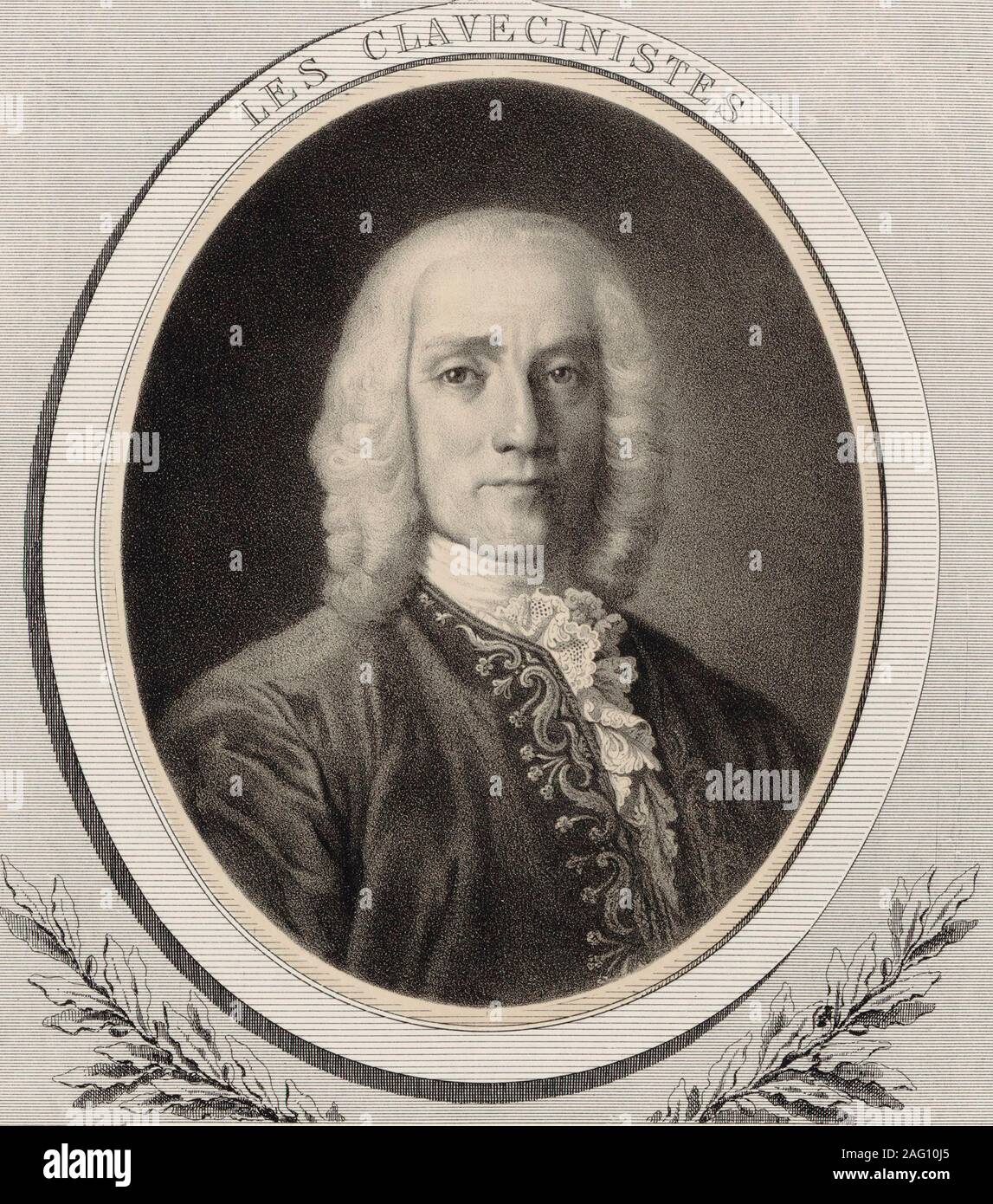 Ritratto del compositore Domenico Scarlatti (1685-1757) , c. 1850. Collezione privata. Foto Stock