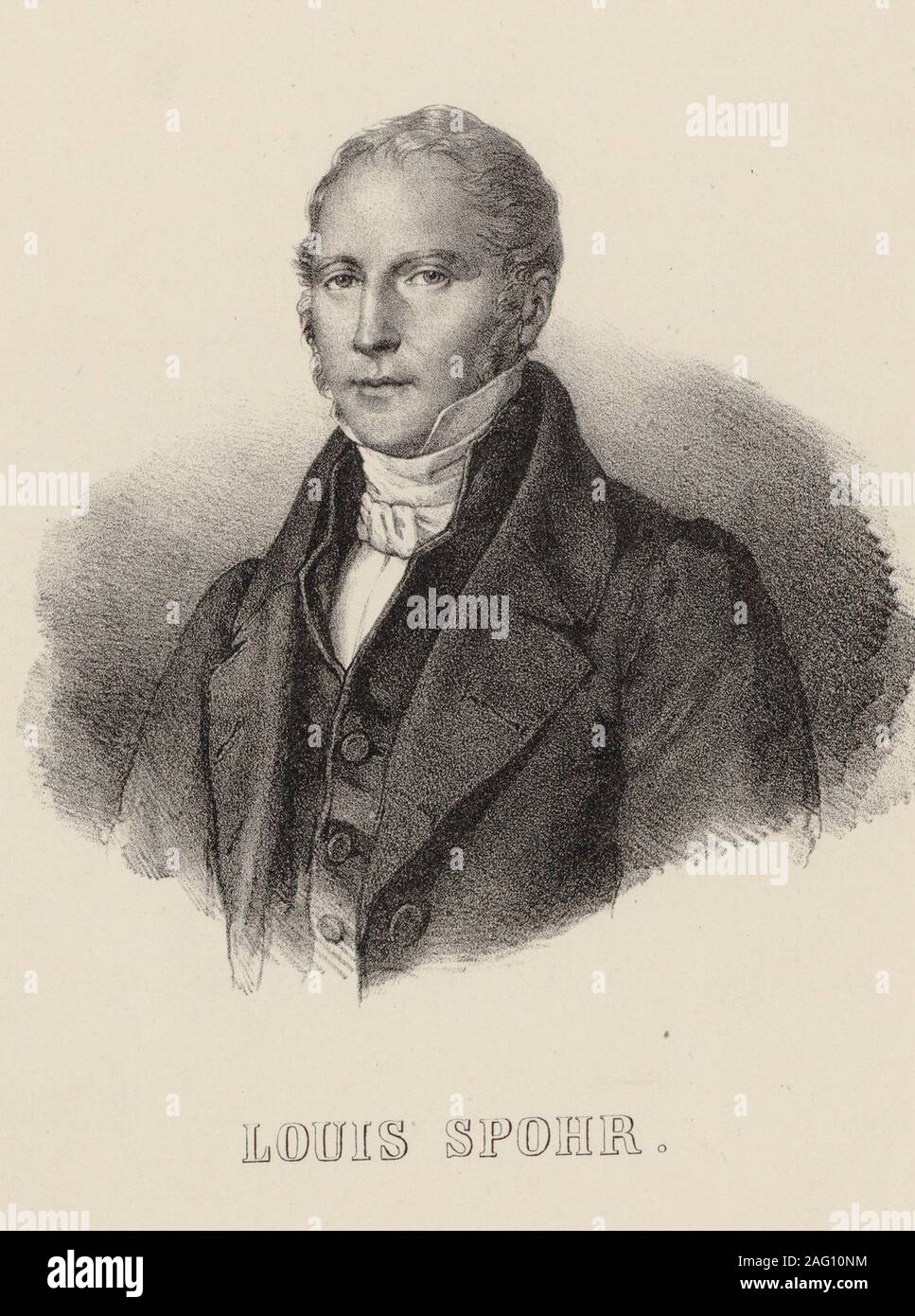 Ritratto del violinista e compositore Louis Spohr (1784-1859), c. 1840. Collezione privata. Foto Stock