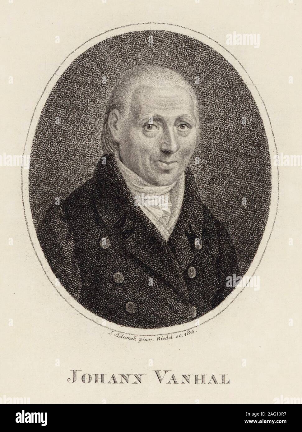 Ritratto del compositore Johann Baptist Wanhal (1739-1813) , 1815. Collezione privata. Foto Stock