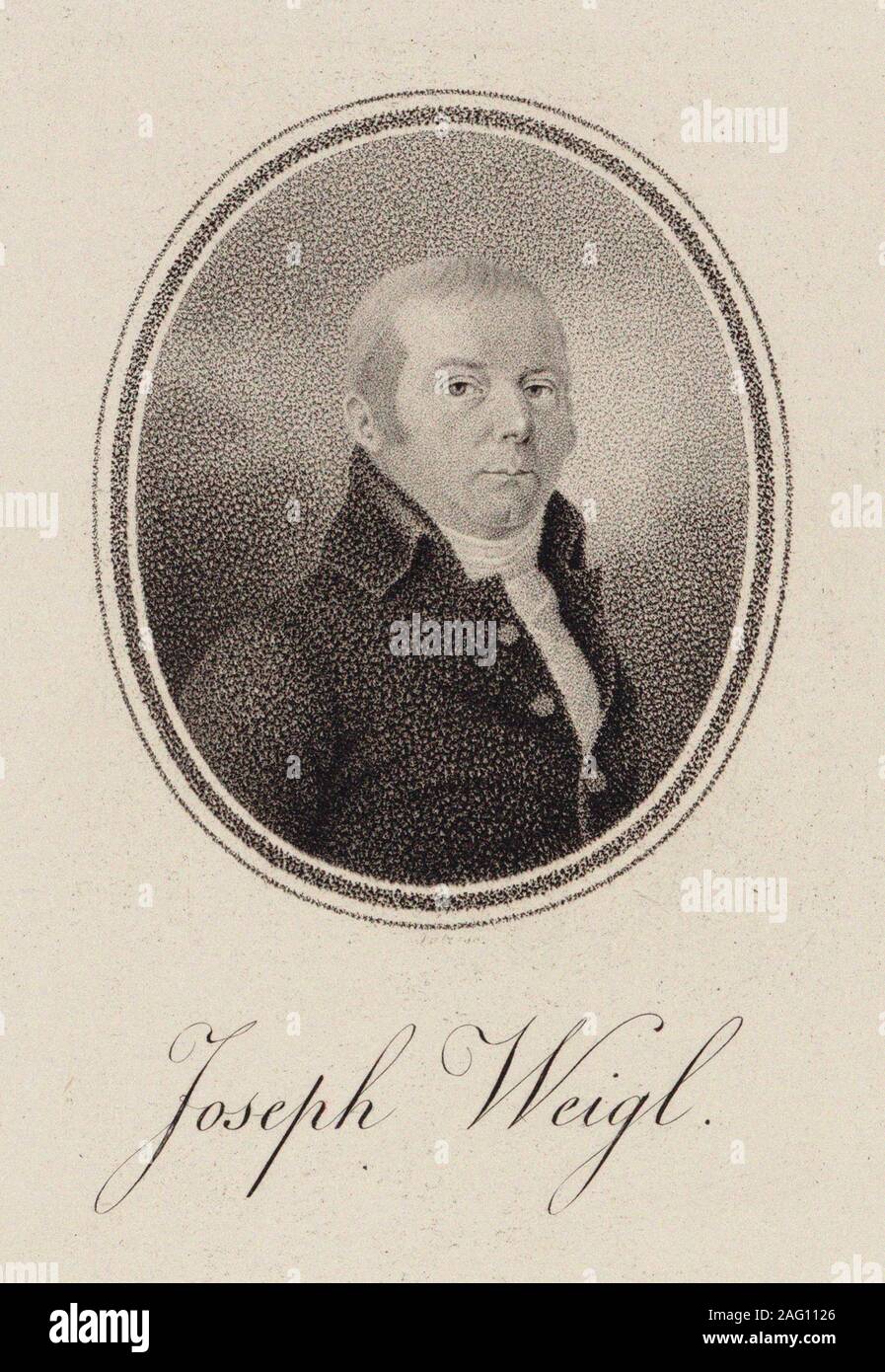 Ritratto del violoncellista Joseph Franz Weigl (1740-1820) , c. 1785. Collezione privata. Foto Stock