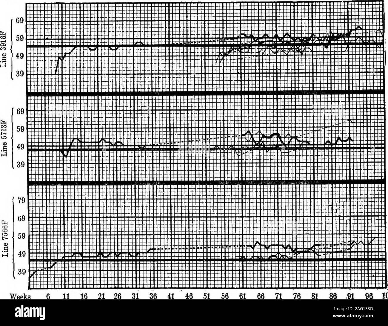 . Uno studio delle selezioni per la variazione ed ereditarietà delle dimensioni, la forma e il colore delle uova di gallina. Dicembre Gennaio Febbraio Marzo maiale. 18. La variazione di dimensione (peso in grammi) di successivi uova deposte durante i primi anni di produzione pullet piazze bloccato in nero indicano i giorni in cui le uova sono state stabilite dai rispettivi pollastre 244 Eael W. Benjamin Relaiion di uova incvbated per tipi di uova prodotte dai rispettivi uccelli hatchedSome ulteriori caratteristiche del rapporto esistente tra i tipi ofeggs incubate e i tipi di uova prodotte dai rispettivi uccelli,tratteggiate sono mostrati nella figura Foto Stock