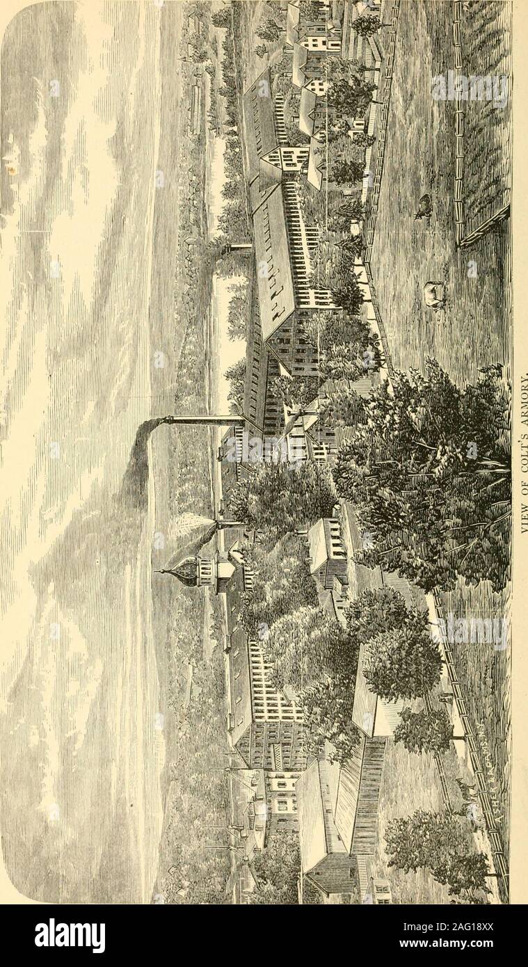 . Hartford, Connecticut, come una produzione, business e centro commerciale; con brevi schizzi della sua storia, attrazioni principali industrie e istituzioni ... CHENEY edificio (STRADA PRINCIPALE). Ho presente /Ta9ufa&LT;;t&lt;jre$. COLTS PATENT FIRE ARMS Manufacturing Company. AMUEL COLT, il pioniere nella introduzione in Hartford man-ufacturing su grande scala, attraverso sforzi personali perpetu-ated esteso e dal grado di assistenti che egli calledaround lui comunicate molto deciso impulso alla modernindustrial sistema del mondo. Egli era nato a Hartford, luglio 19, 1814. All'età di dieci h Foto Stock