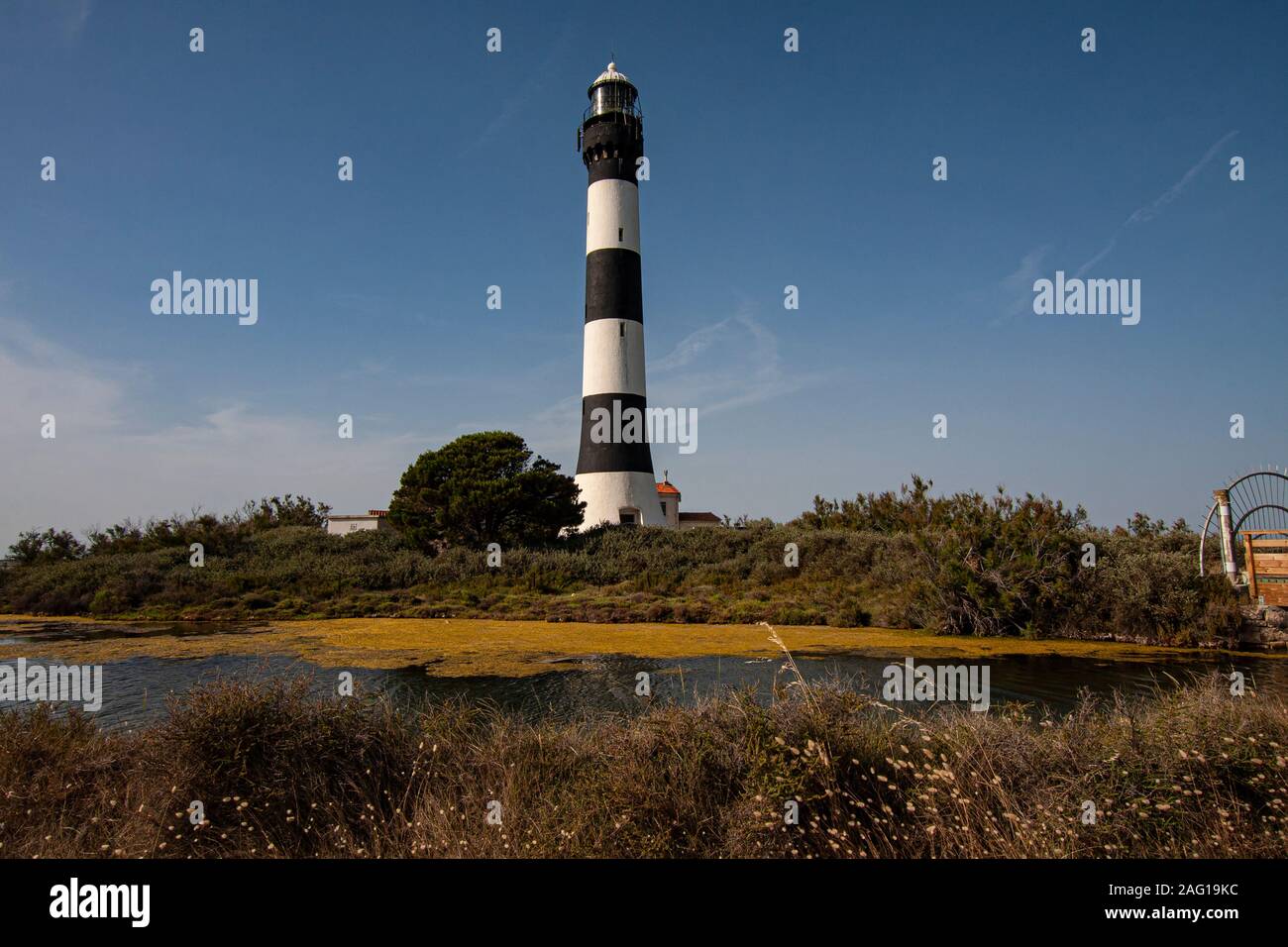 Francia, Arles, Camargue, Faraman Lighthouse, Phare Faraman, Pays D' Arles Foto Stock