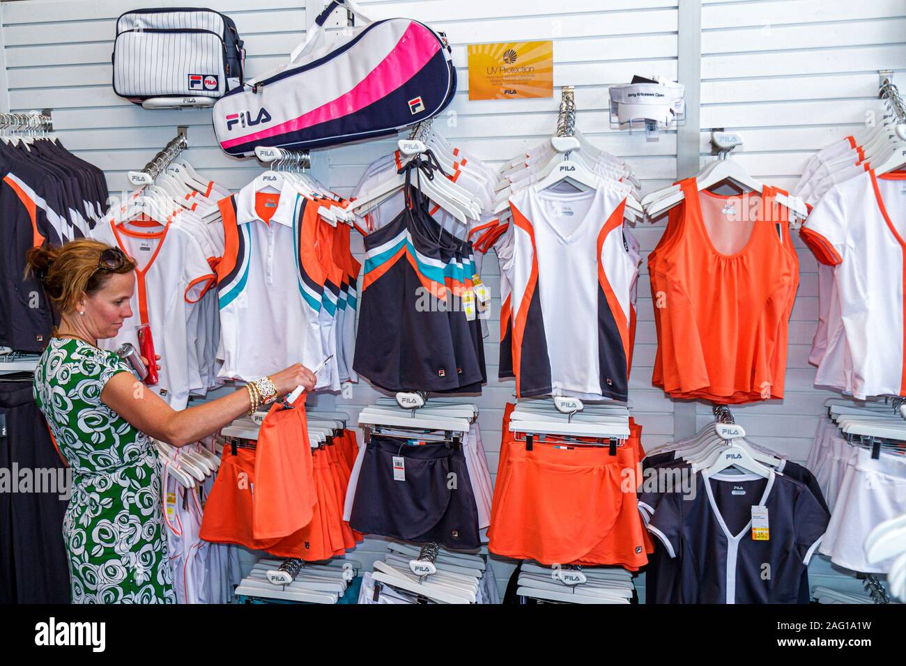 Miami Florida,Key Biscayne,Sony Ericsson OpenAL torneo di tennis,evento sportivo,shopping shopper shopping shopping negozi mercati mercato buyin Foto Stock