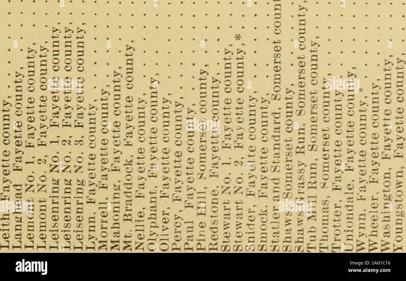 . Relazioni degli ispettori delle miniere di antracite e carbone bituminoso regioni della Pennsylvania, per l'anno 1893. O O ?-l -H o o •* o ri :c -rj. t- :r o lO 1-H TC I- ic N a: :c ri m oc C: i- "* o TT c" tc ^ :c o lM(Mi-(C" CO C.CiCi cr. o --0irt iQ r^ T-I ^. ift tC iC "-* - È* O CD O OO CO COO CO 1--CO CD oa;ciM" (M -^:,:-^ ^ I^^ un" 05 ^ p o O ?&LT; CD -mi ?H &lt;-• = a) 3 cs :e 3 si3j3 i ^ s j; 5 § s s 3 s; un a3 .r=^- ° .5*0 n. 10.] quinto distretto bituminoso. 379 - 7^^, ^- s s T*- " s ^"3SI3 (N ?^ o e-! Cc ce o 5 ixf s - .^ - ?; s ac-. C-- - = = C-. m "  ".^oc" c: =? O= ?F ;-2 r-l Foto Stock