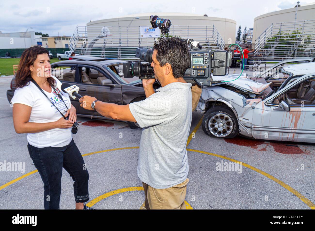 Miami Beach Florida, Miami Beach, High School, Cheat the Reaper, DUI simulato incidente automobilistico, drink bevande bevande bevande bere, guida, promte Foto Stock