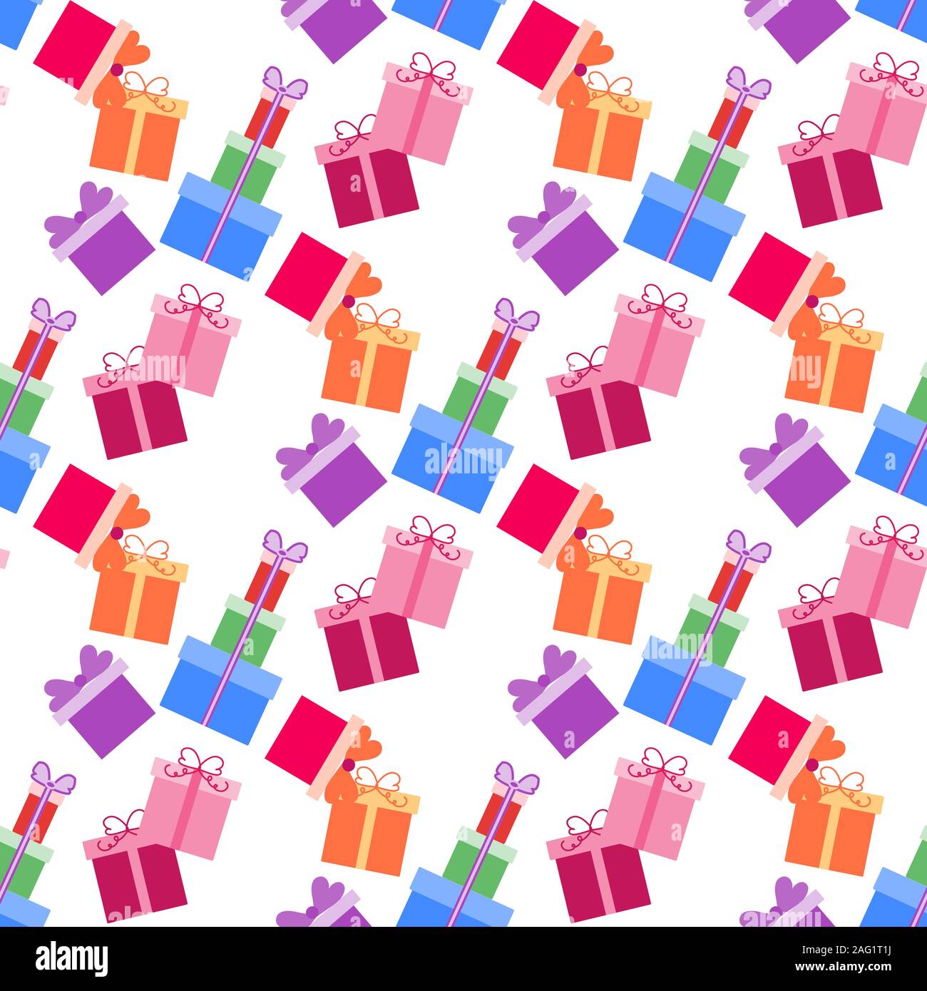 Vector pattern seamless doni su sfondo bianco. Il giorno di San Valentino, Anno nuovo, Buon Natale, compleanno, matrimoni, Festa della Mamma, Festa del papà. Festive Illustrazione Vettoriale