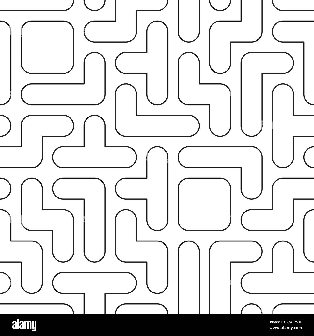 Tetris piastrellabile lineart sfondo. Vettore sfondo senza giunture. Illustrazione Vettoriale