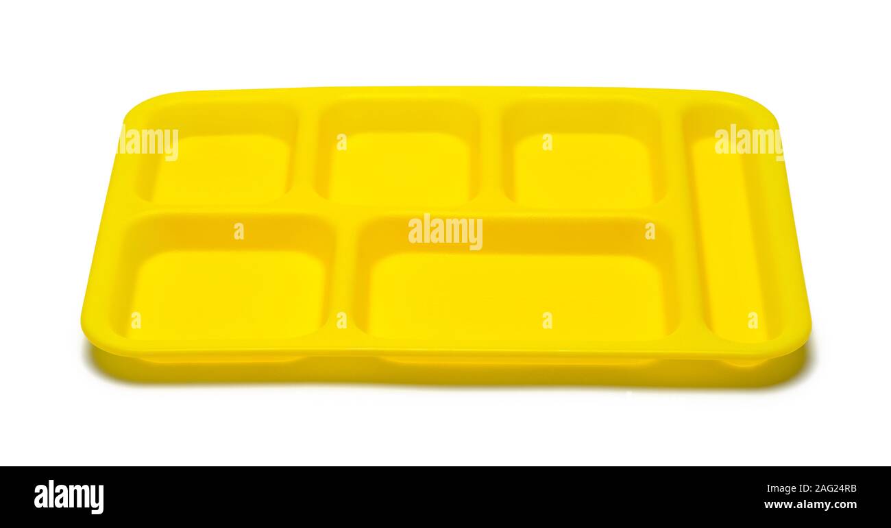 Plastica vassoio alimentare isolati su sfondo bianco. Foto Stock