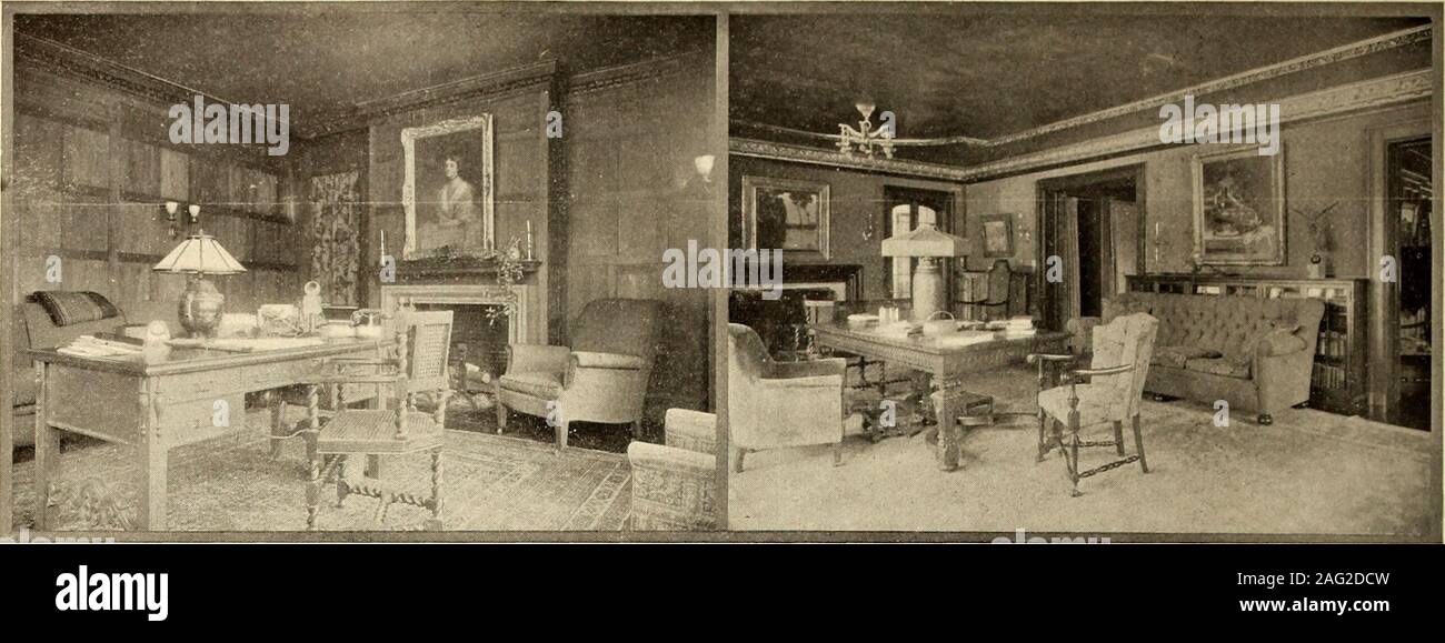 . American case e giardini. Egli scalinata porta d ingresso 82 case americane e giardini marzo, 1913. La libreria Il portico nella parte più attraente di geniale giardini d'inverno. Il secondo piano, come verrà visto da uno studio di schemi thefloor, è stata disposta con diretto riferimento ai requisiti della famiglia per la cui home il housewas costruito. Le camere per i membri dell'householdand i loro ospiti sono spaziose e ben disposti piuttosto thannumerous, e ogni camera orsuite delle camere è providedwith un bagno proprio. Asin ogni veramente ben orderedcountry home le camere forservice utilizza e i b Foto Stock