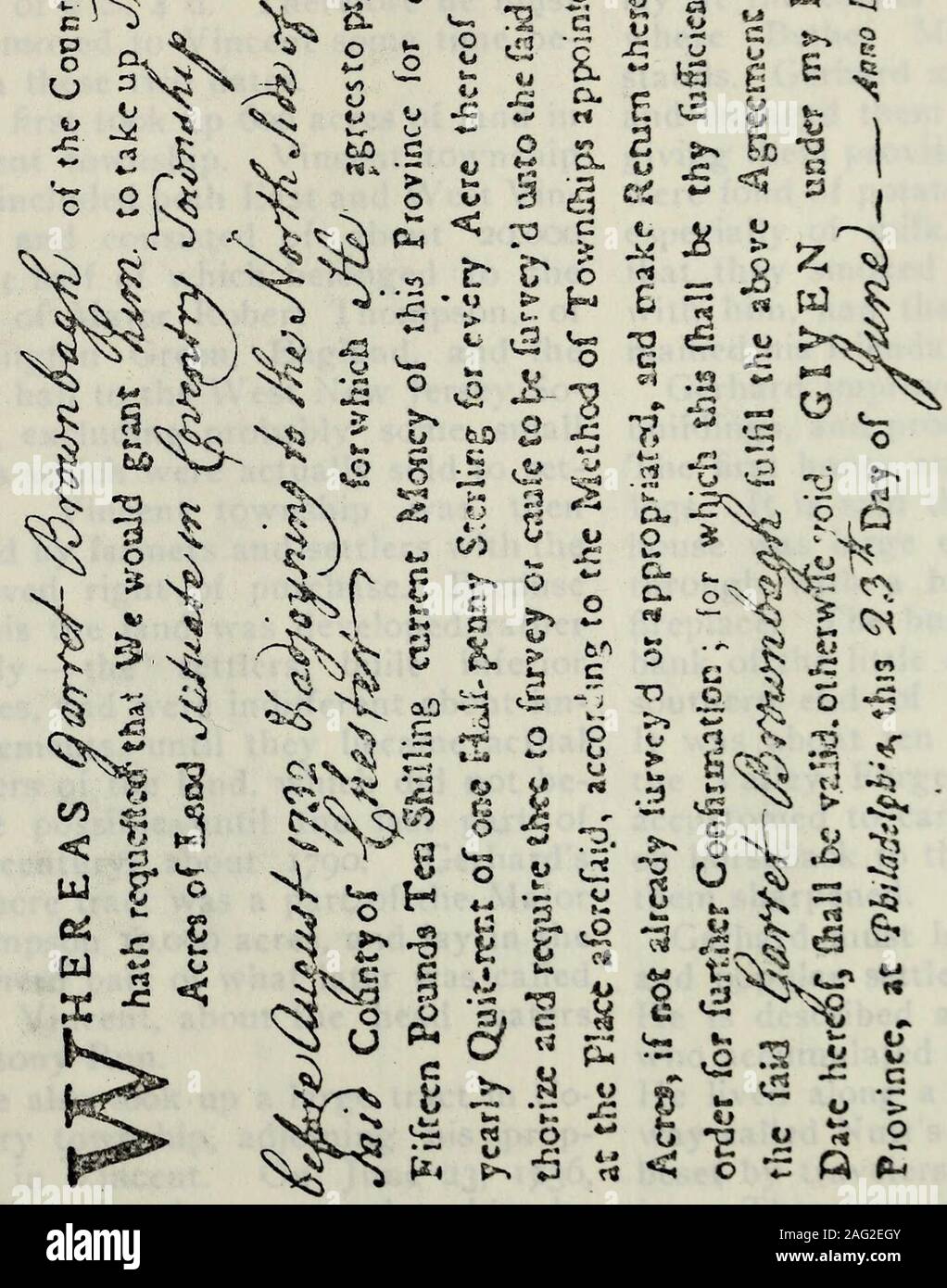 . Il Pennsylvania-German : dedicata alla storia, biografia, la genealogia, poesia, folk-lore e l interesse generale della Pennsylvania i tedeschi e i loro discendenti. 1M- ?i. OSU o ( o &gt; 3 CO I* a I 5 QQ IL GERHARD BRUMBACH FAMIGLIA 165 tain somme di detto Papens station wagon.Gerhards nome è il primo subscribedanions questi eredi, pertanto hadalready ha sposato la figlia di Maria. Si stabilì a Vincent township withhis famiglia talvolta tra gli anni1721 e 1724. In un atto di polling Ger-ard Brownback a Leonard Streeper,datata 28 dicembre 1721-2, egli è saidto essere della contea di Philadelphiain t Foto Stock