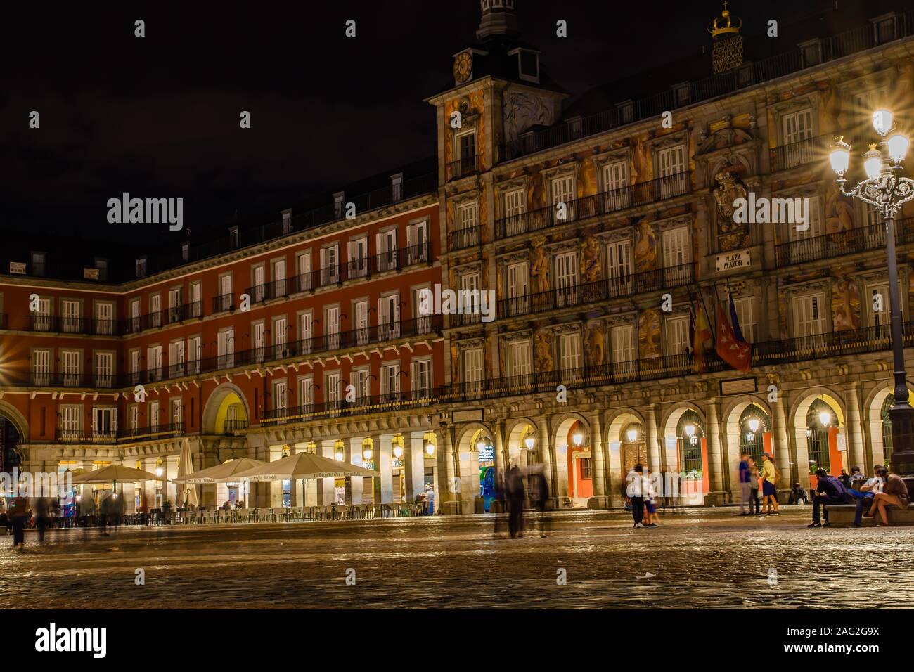 La centrale quartiere di Huertas a Madrid, capitale del Regno di Spagna Foto Stock